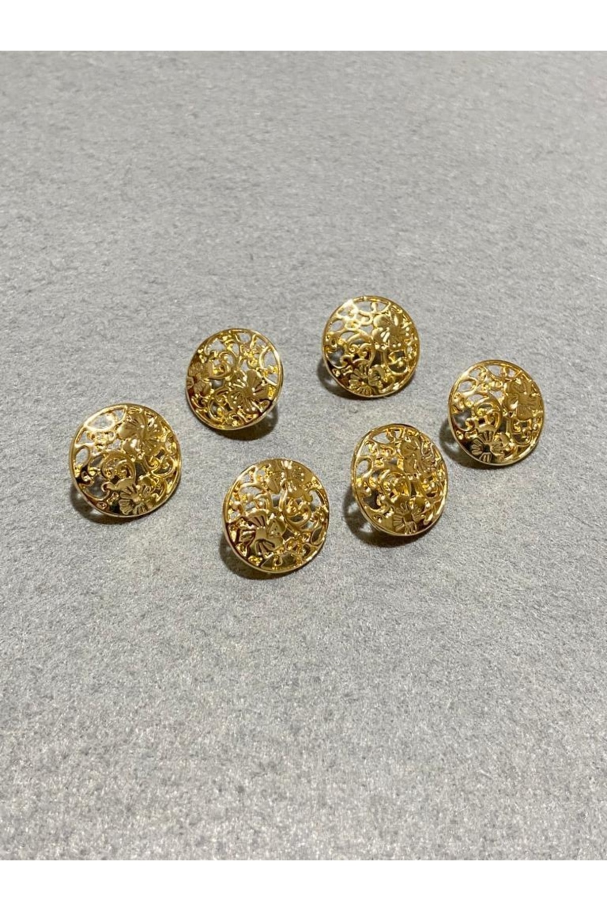 Cardigan Vest Buttons with Lace Pattern Special Coating Gold Set of 6