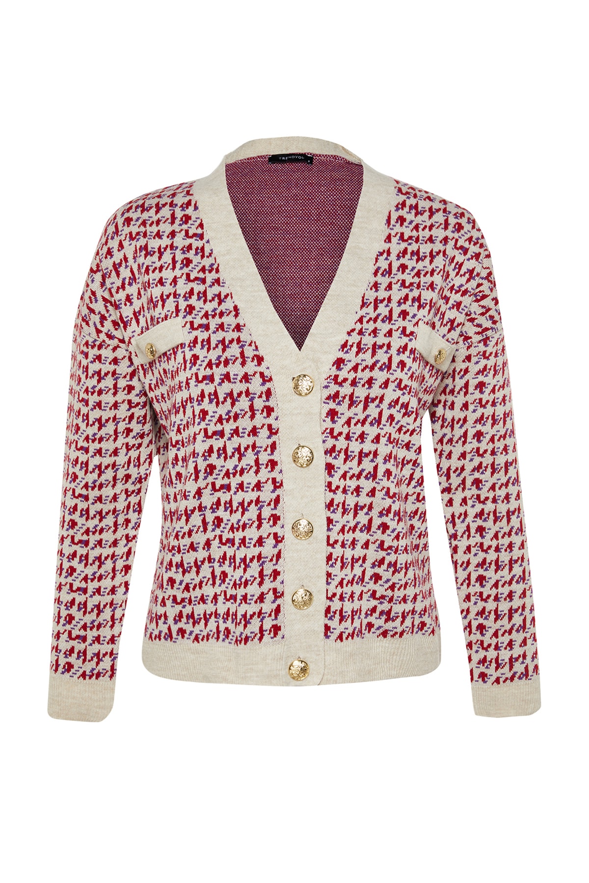 Trendyolmilla  Bej Geniş Kalıp Triko Hırka TWOAW22HI0268 - Görsel 7