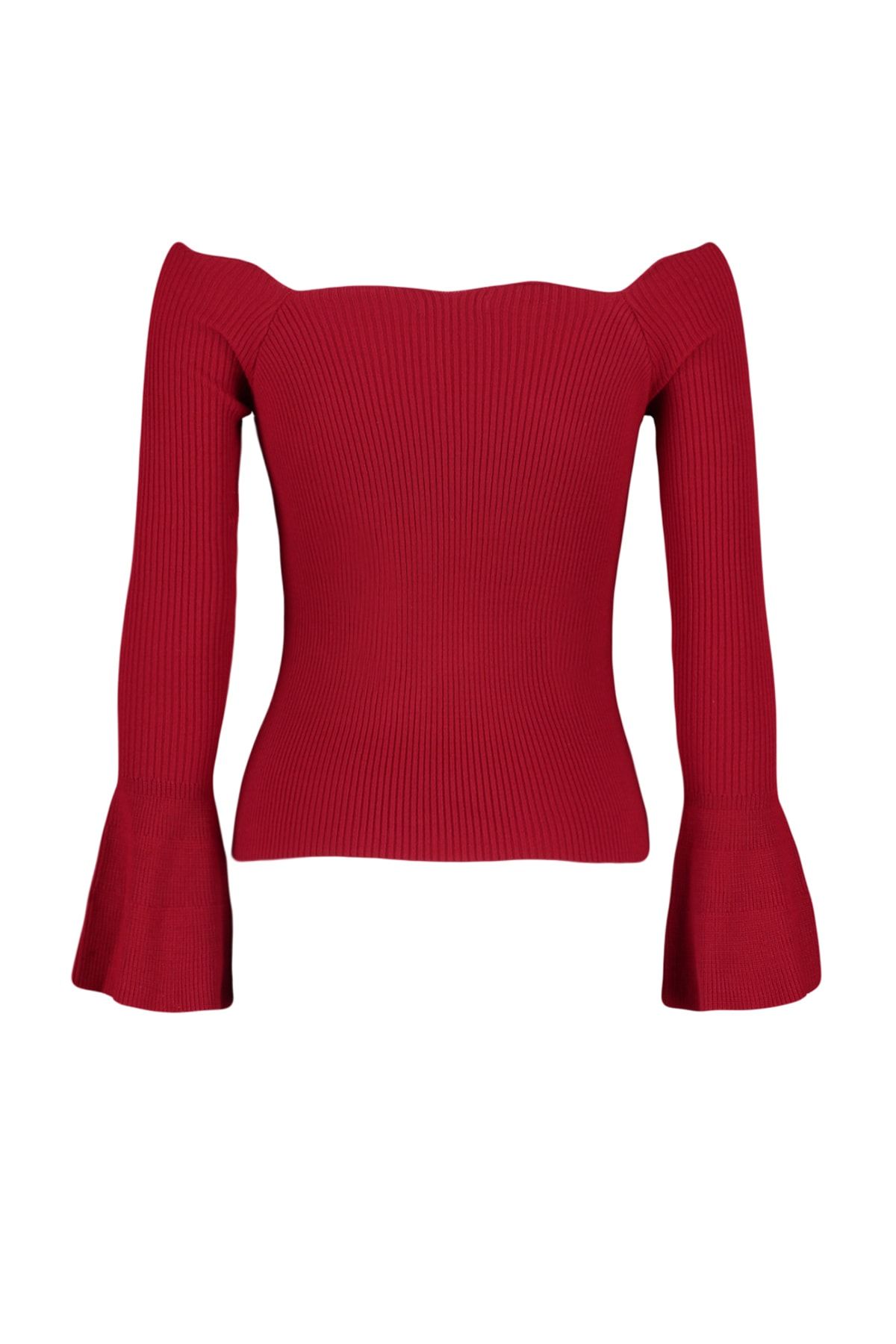Trendyol Collection-Czerwony sweterek Carmen z kołnierzykiem TWOAW22KZ2218 8