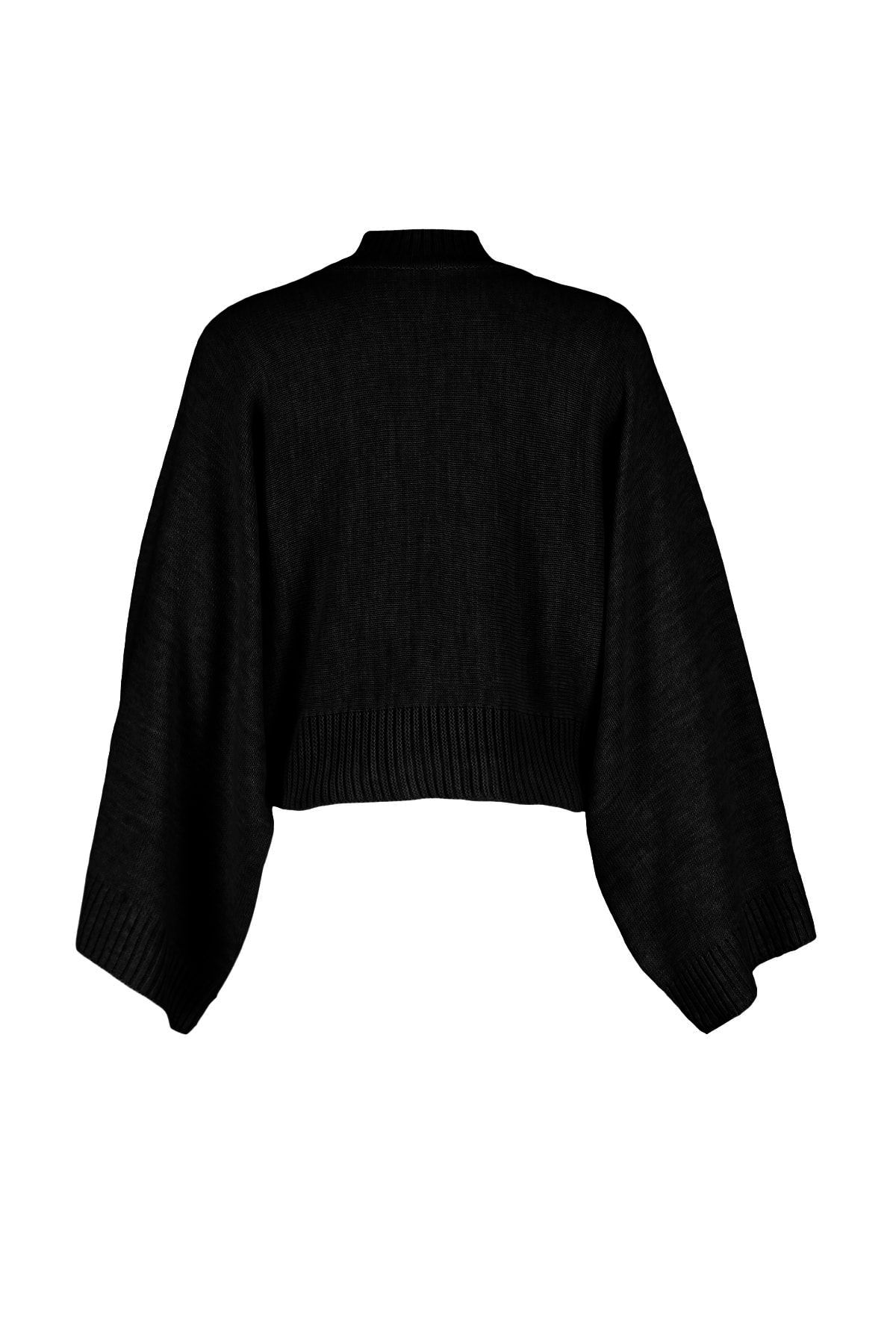 Trendyol Collection-Fekete széles szabású denevérujjú kötöttáru pulóver TWOAW23KZ01838 8