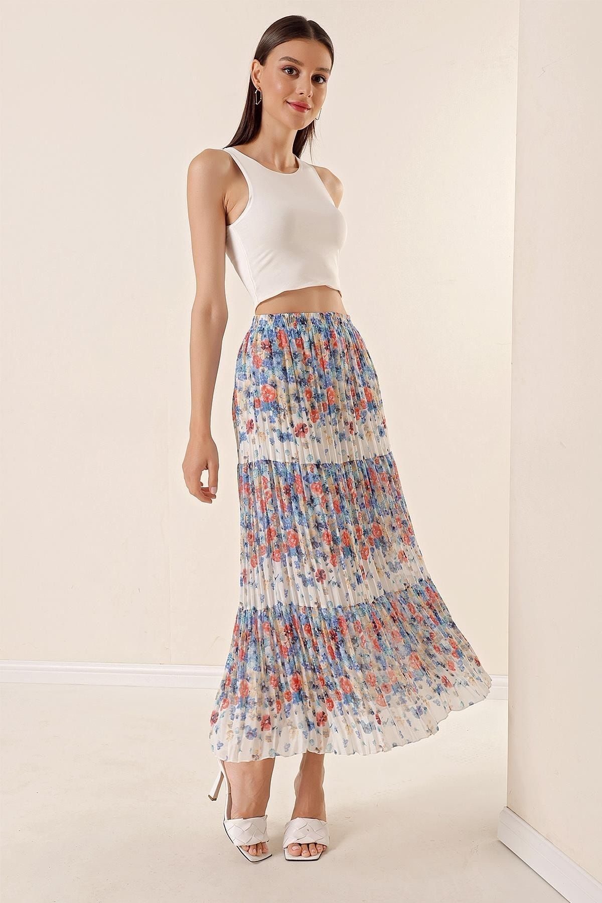 Chiffon skirt clearance elastic waist