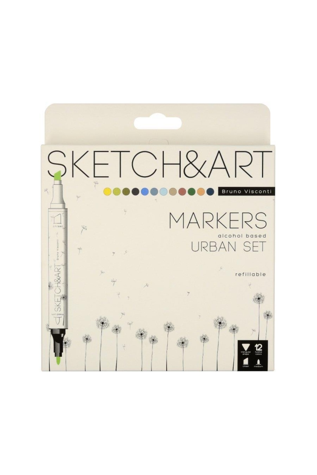 Bruno Visconti Sketch & Art Çift Taraflı Marker Kalem 12 Renk-mimari