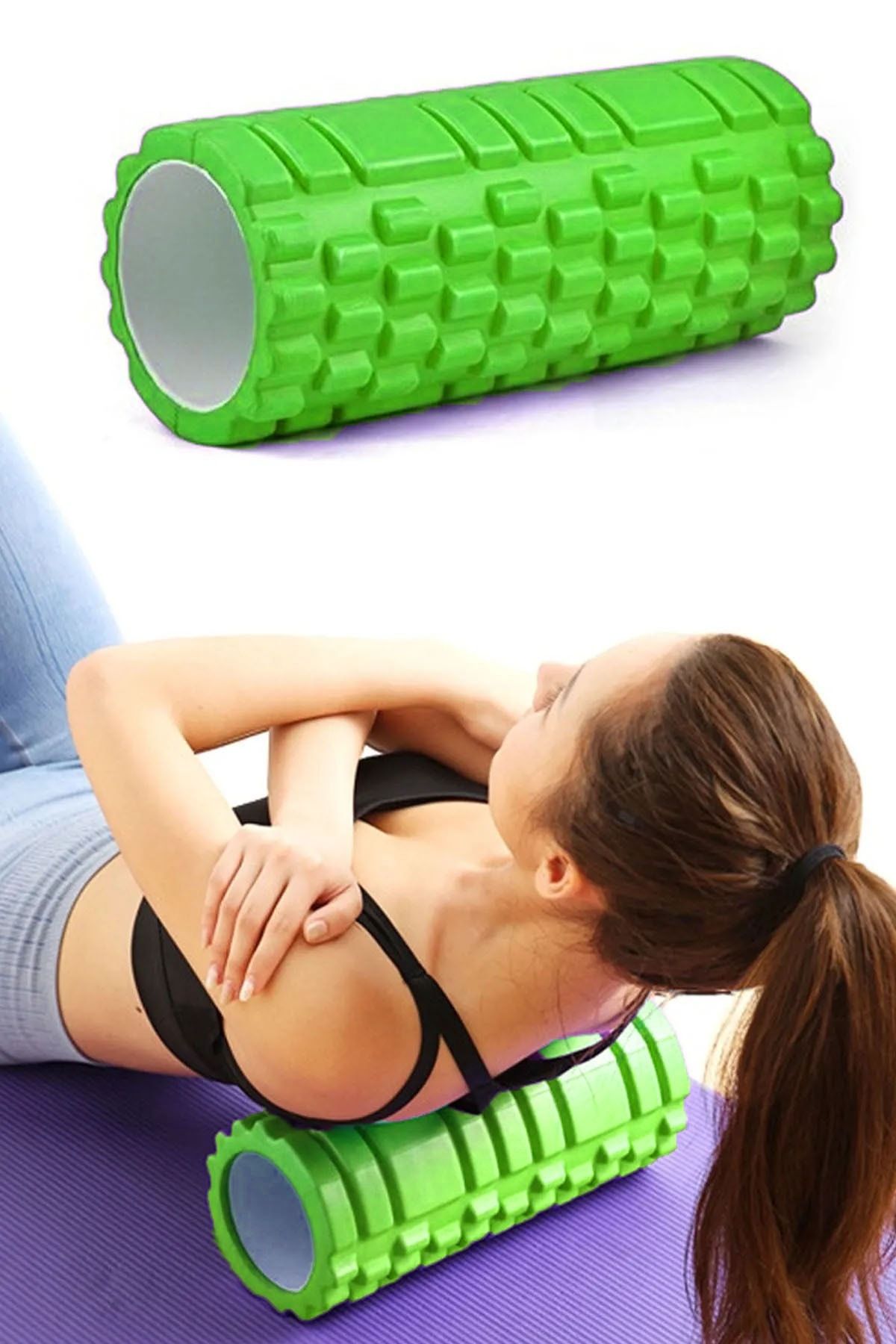 Jet Pro Foam Roller Pilates Massage Roller Foam Fitness Yoga Roller Green Trendyol