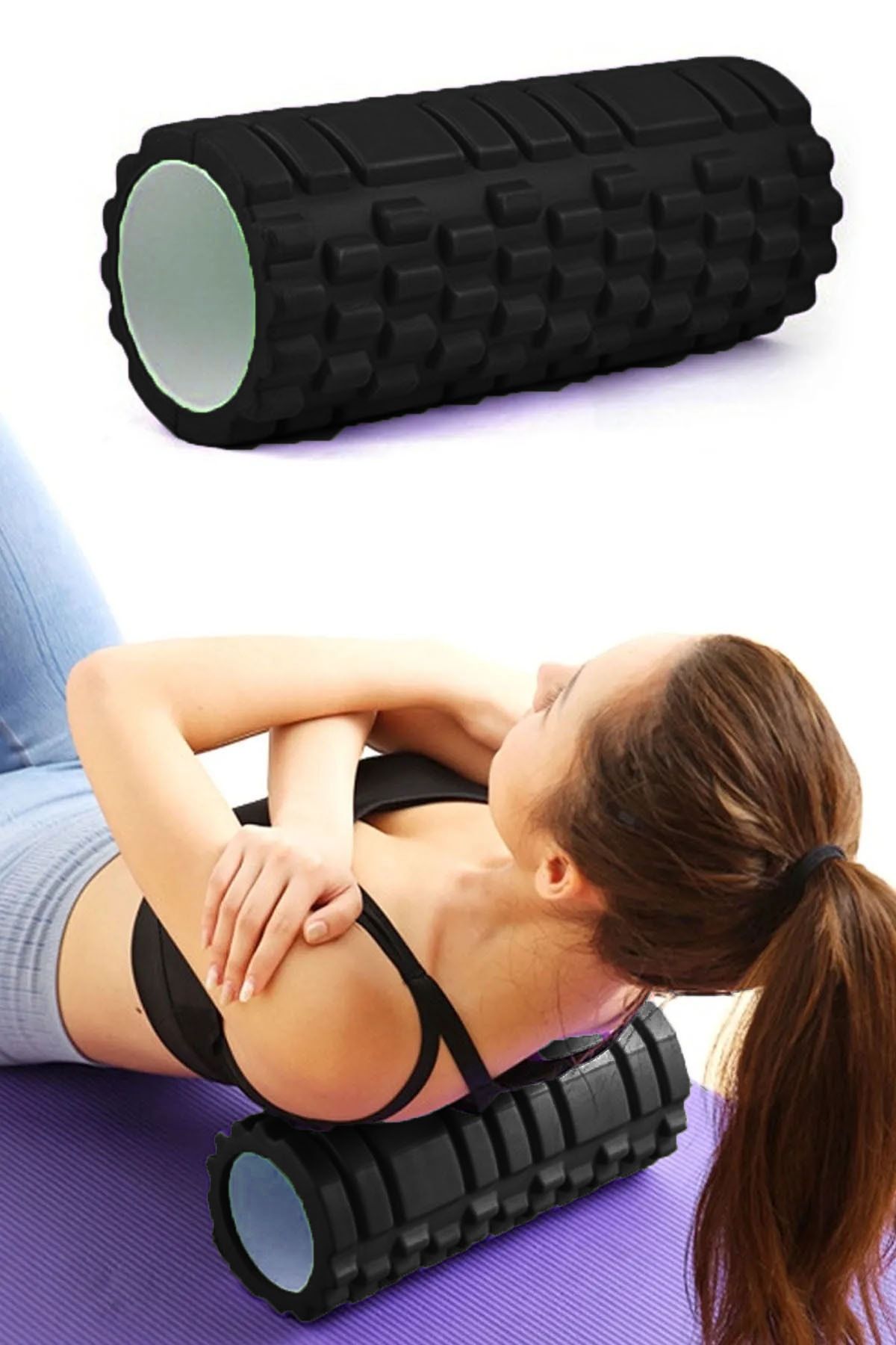 Jet Pro Foam Roller Pilates Massage Roller Foam Fitness Yoga Roller Black