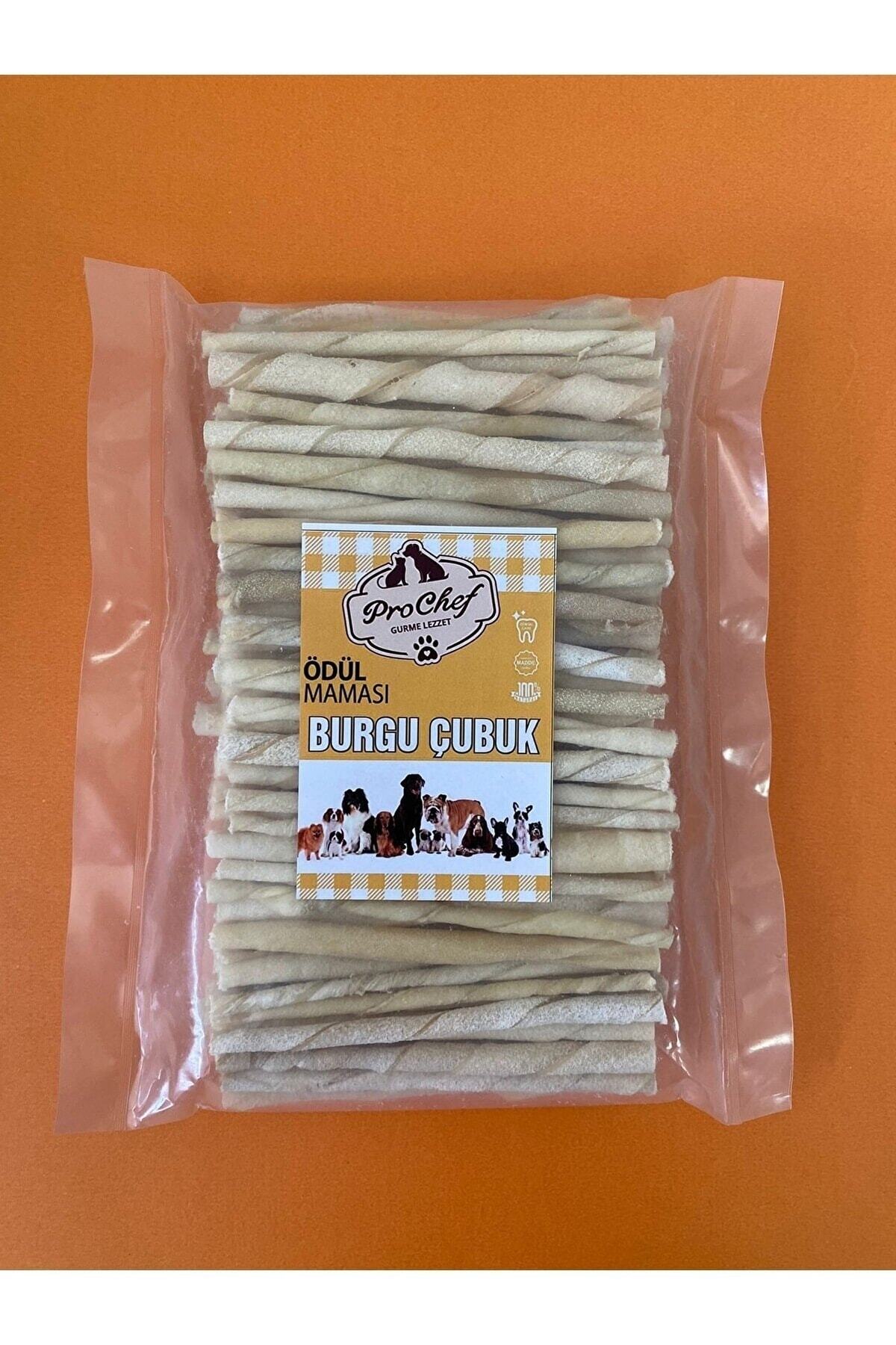 Ekonomik 500 Gr Beyaz Burgu Çubuk ( Köpek Kemiği & Ödül Maması ) Doğal Sığır Derisi