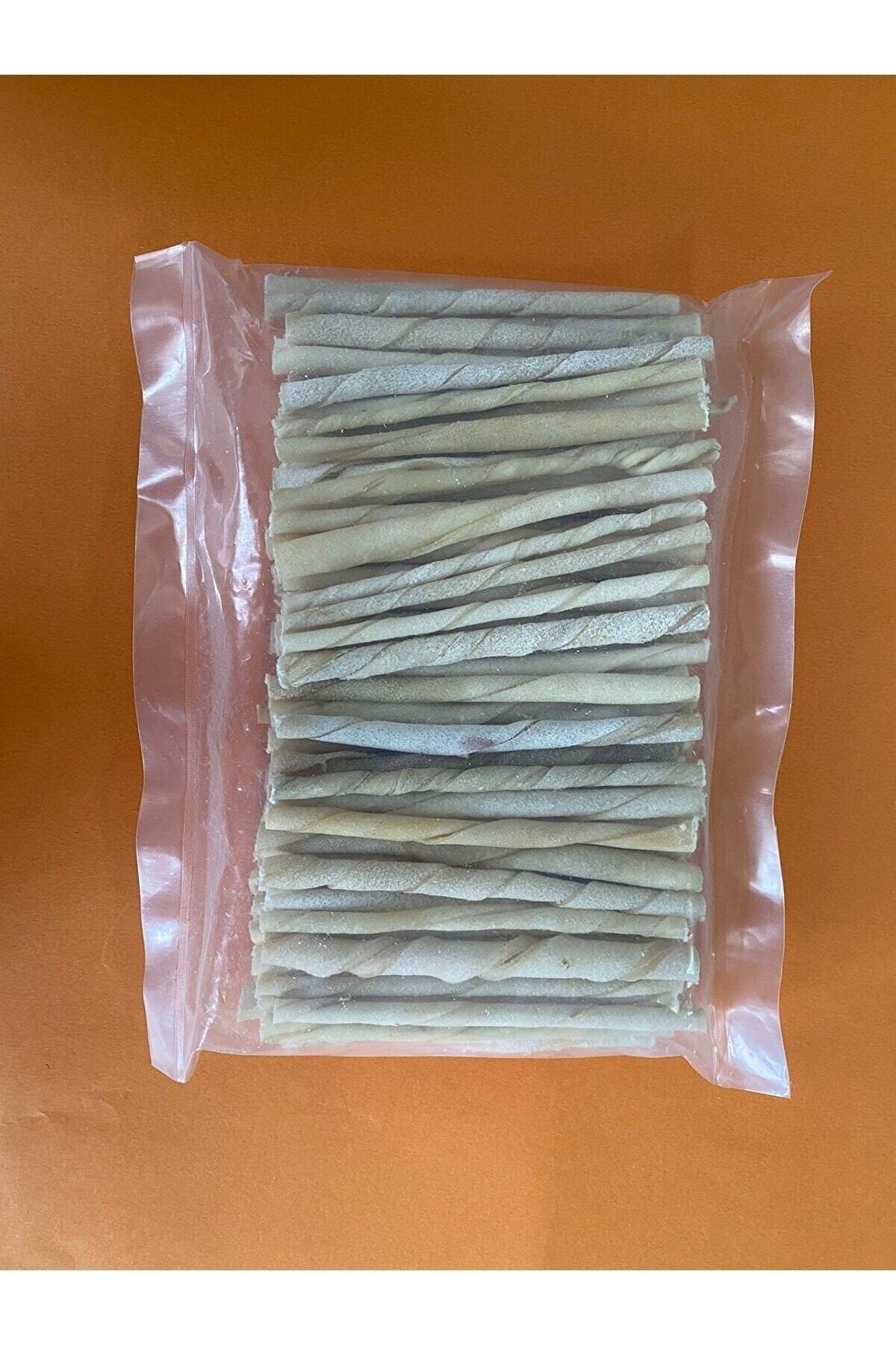 Ekonomik 500 Gr Beyaz Burgu Çubuk ( Köpek Kemiği & Ödül Maması ) Doğal Sığır Derisi