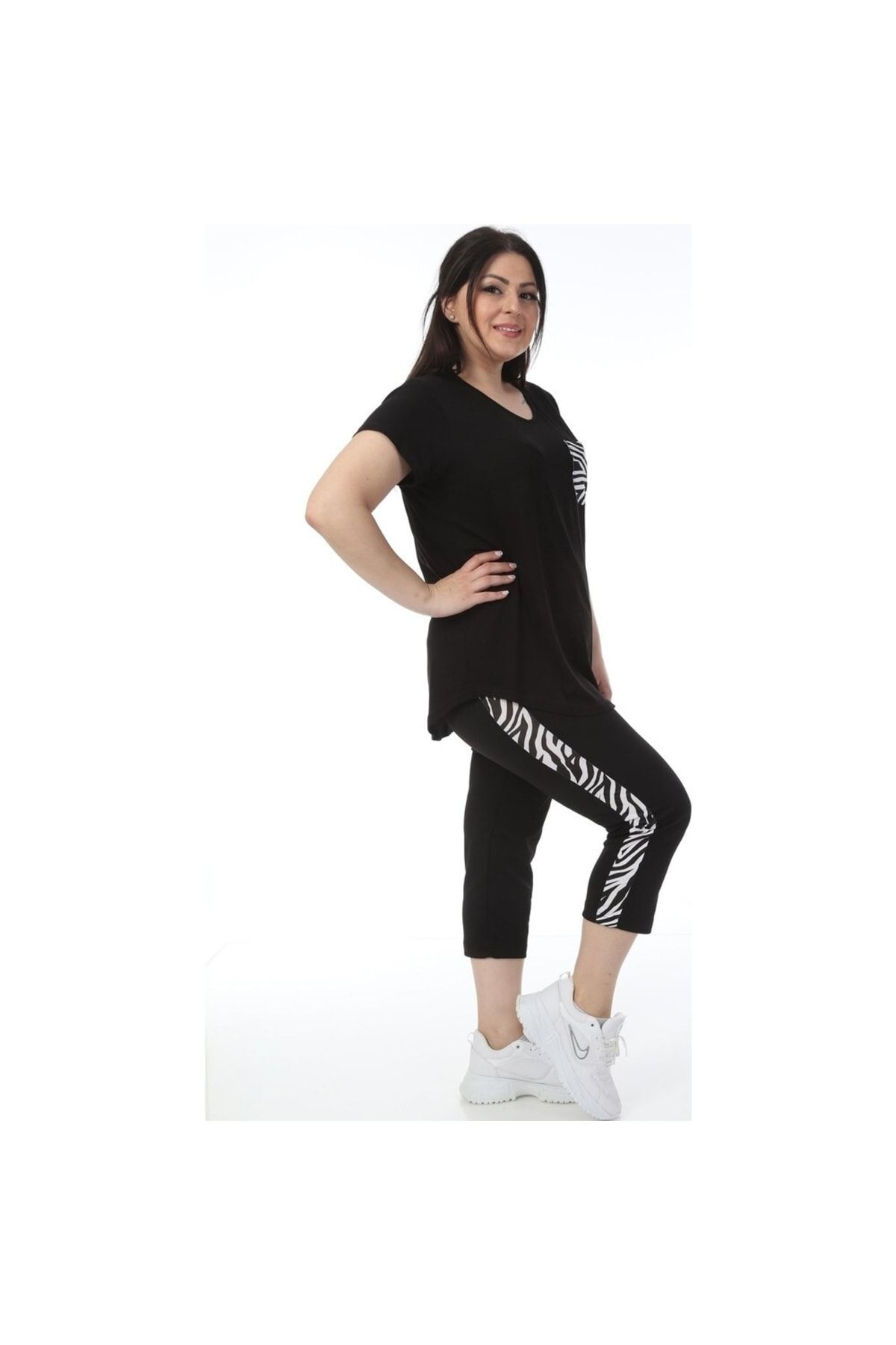 garajmood-Black Zebra Stripe Large Size Top and Bottom Set 3