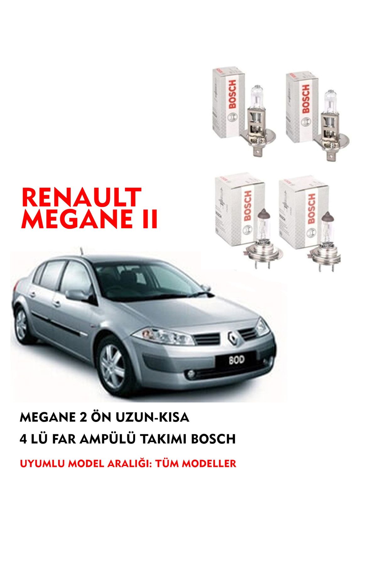 Megane 2 Ön Uzun-kısa 4 Lü Far Ampülü Takımı