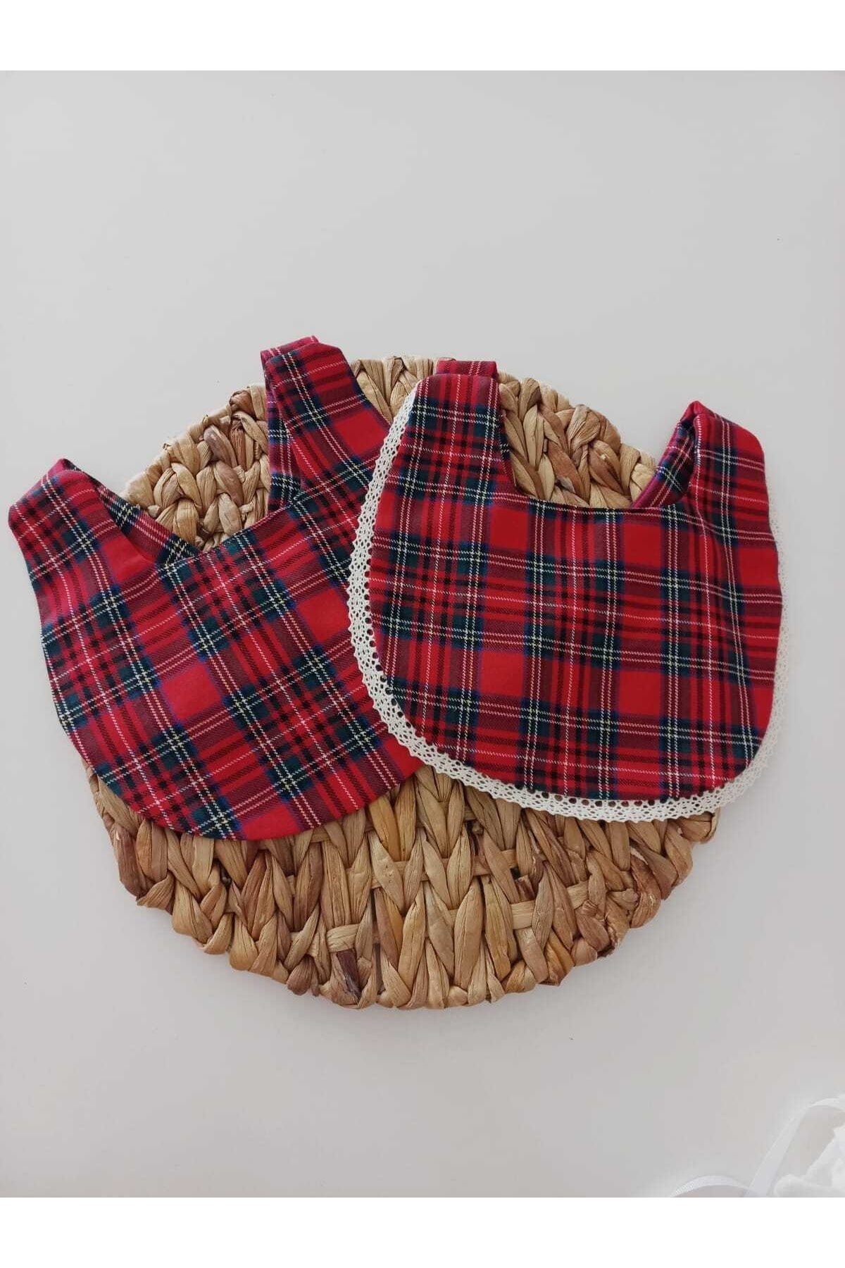 Plaid Twin Baby Bib Set (2 Pieces Price)
