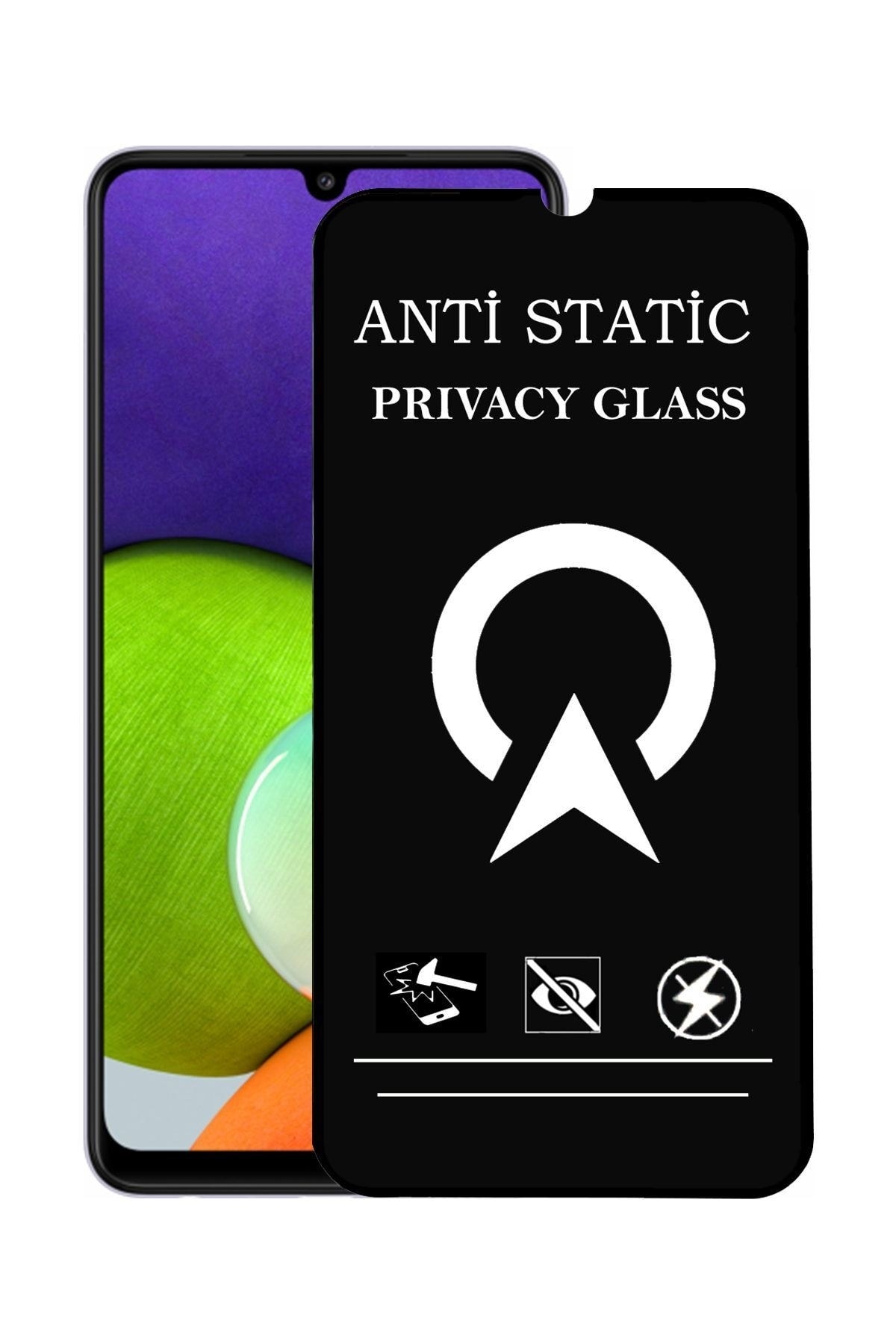 Samsung Galaxy A22 Tam Kaplayan Anti Statik Görünmez Safir Ekran Koruyucu Hayalet Cam