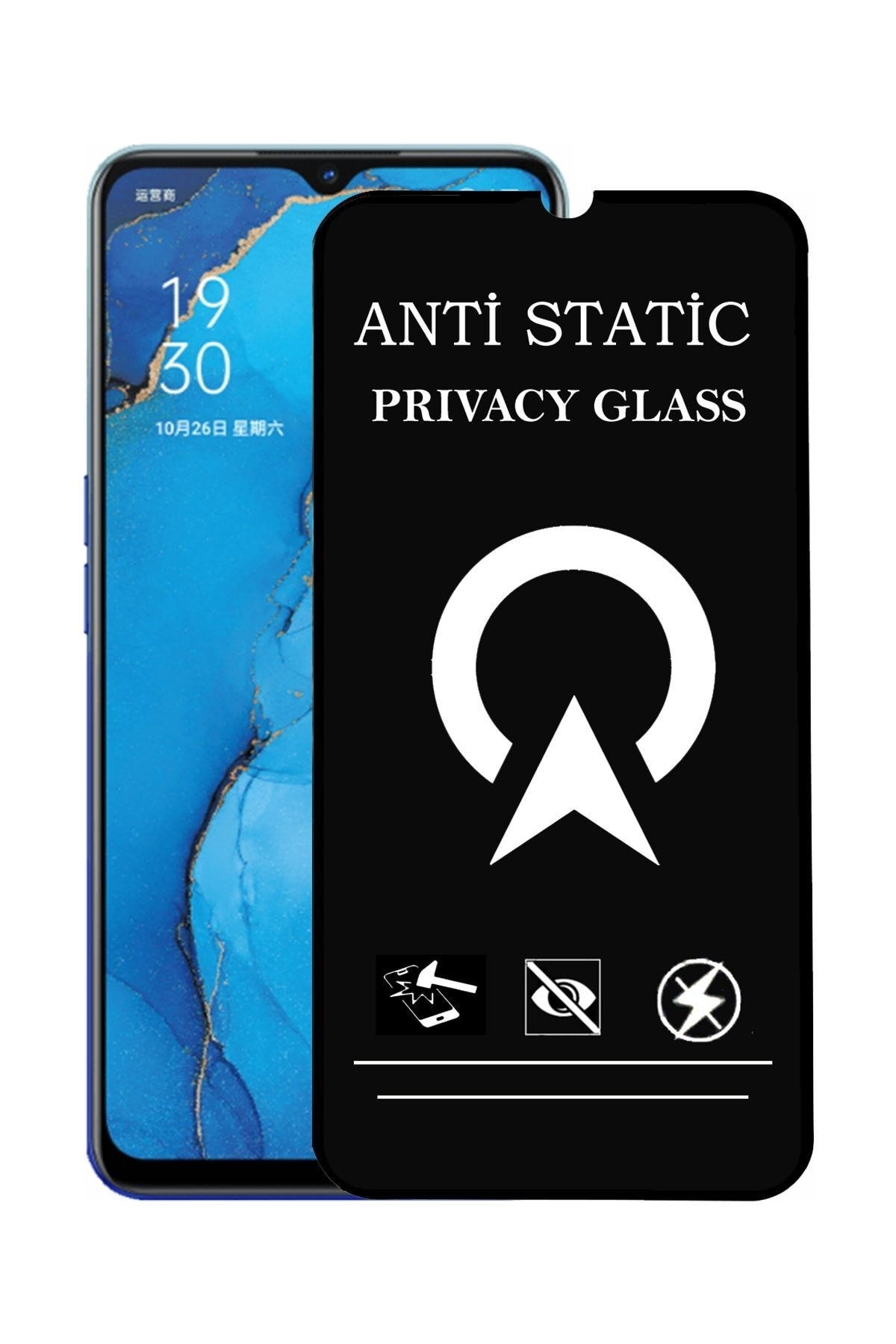 Oppo Reno 3 Tam Kaplayan Anti Statik Görünmez Safir Ekran Koruyucu Hayalet Cam