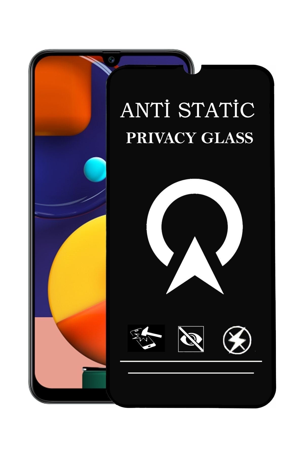 Samsung Galaxy A50s Tam Kaplayan Anti Statik Görünmez Safir Ekran Koruyucu Hayalet Cam