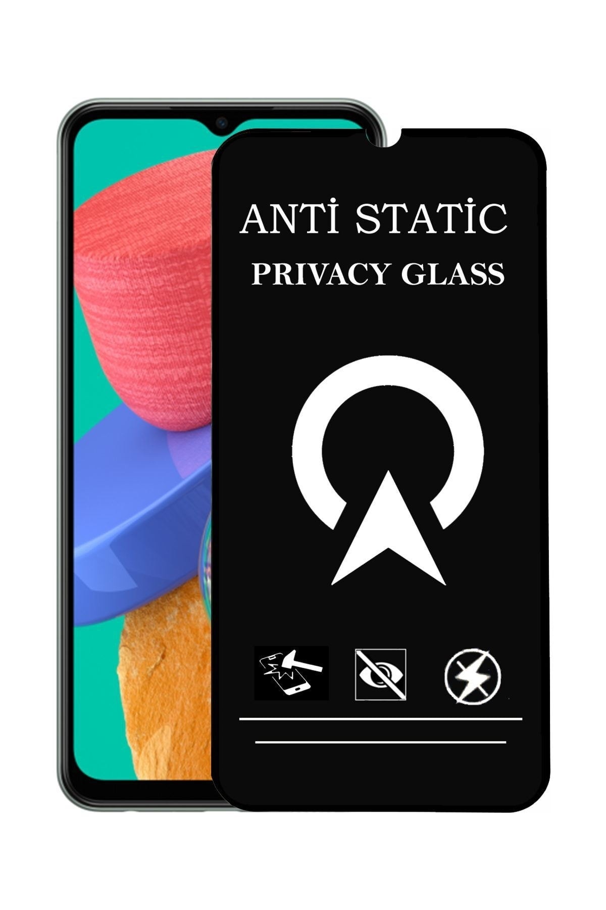 Samsung Galaxy M33 Tam Kaplayan Anti Statik Görünmez Safir Ekran Koruyucu Hayalet Cam