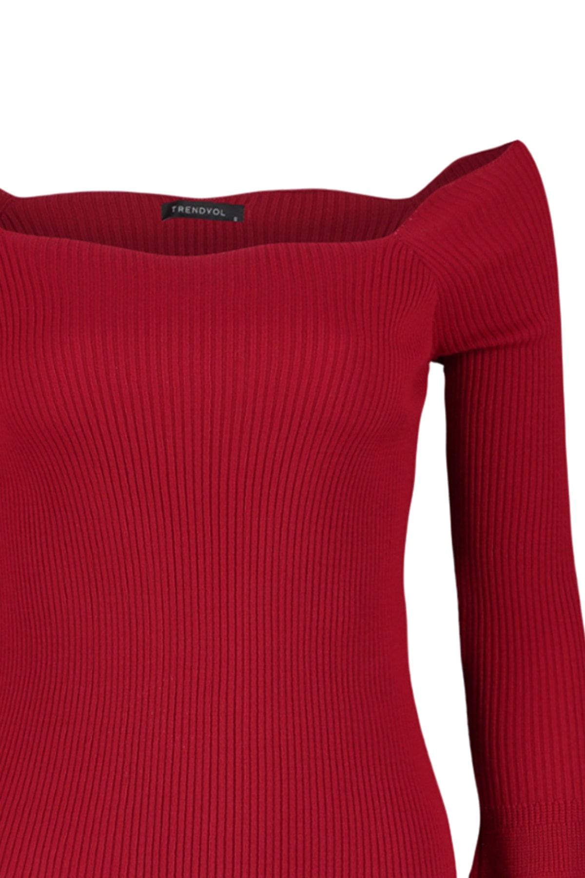 Trendyol Collection-Czerwony sweterek Carmen z kołnierzykiem TWOAW22KZ2218 7
