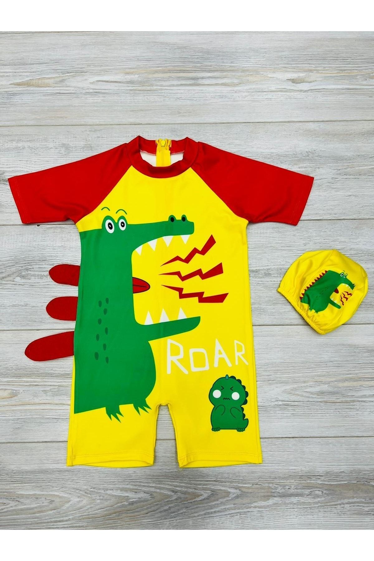 My Kids Wear Купальник для мальчика с капюшоном и тематикой Sweet Dino TDTBEÇMT