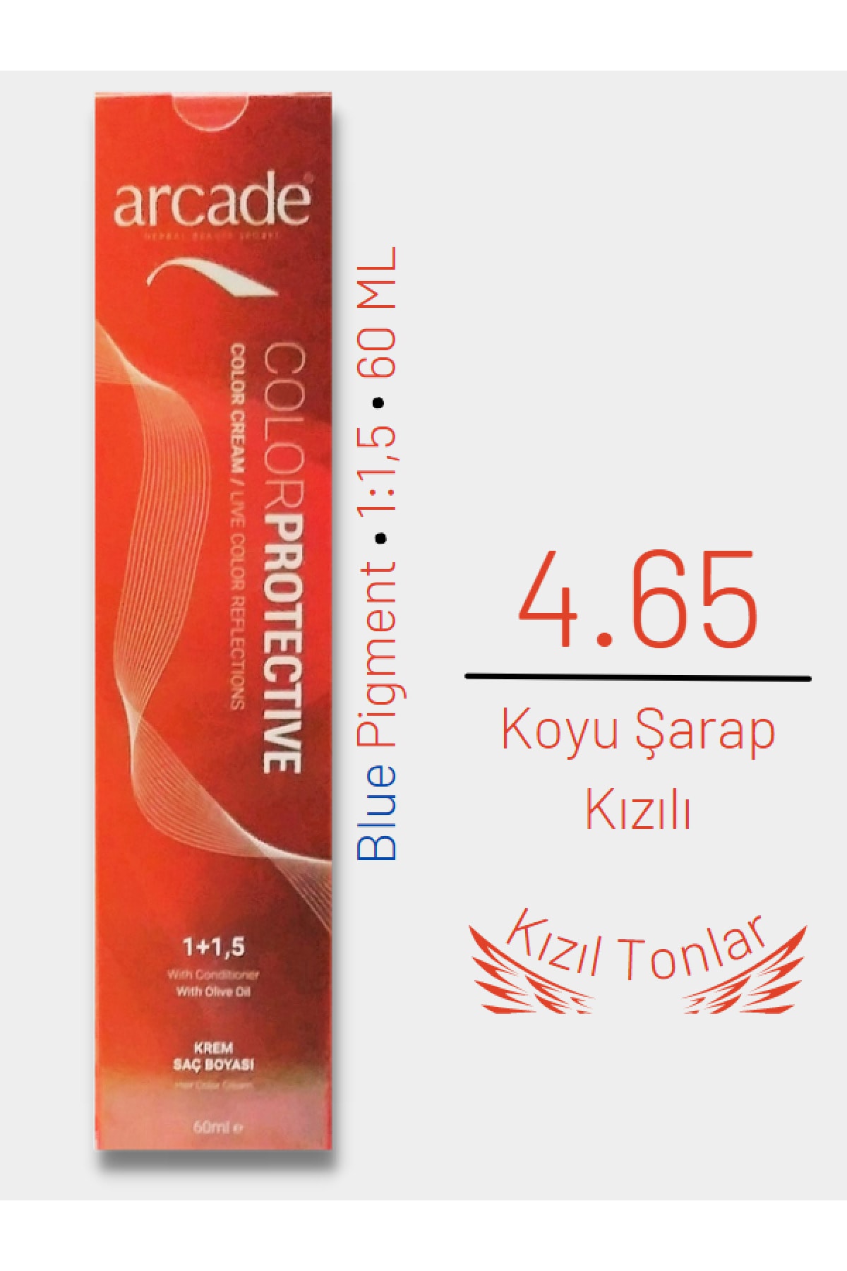 Arcade Saç Boyası 4.65 - Koyu Şarap Kızılı 60ml