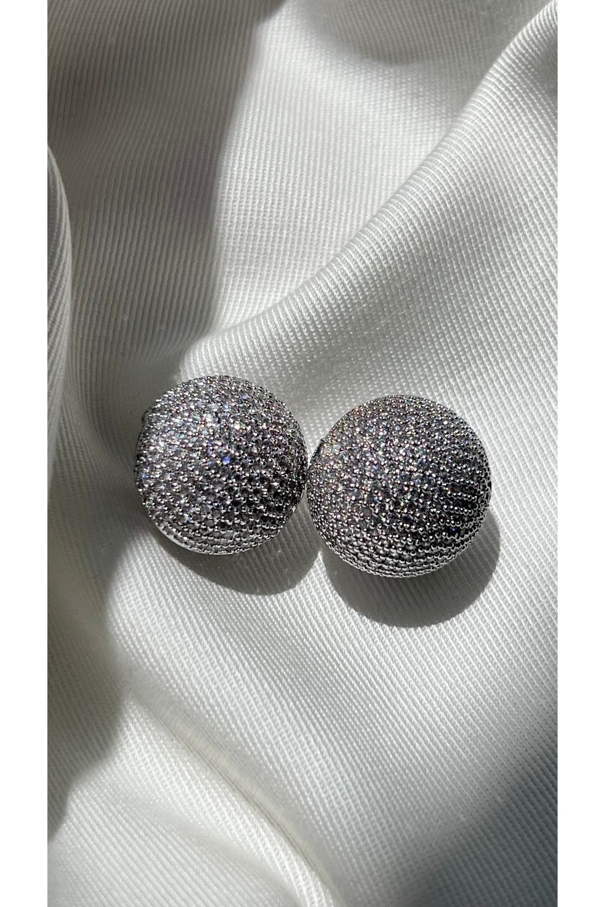 Pave ball discount earrings