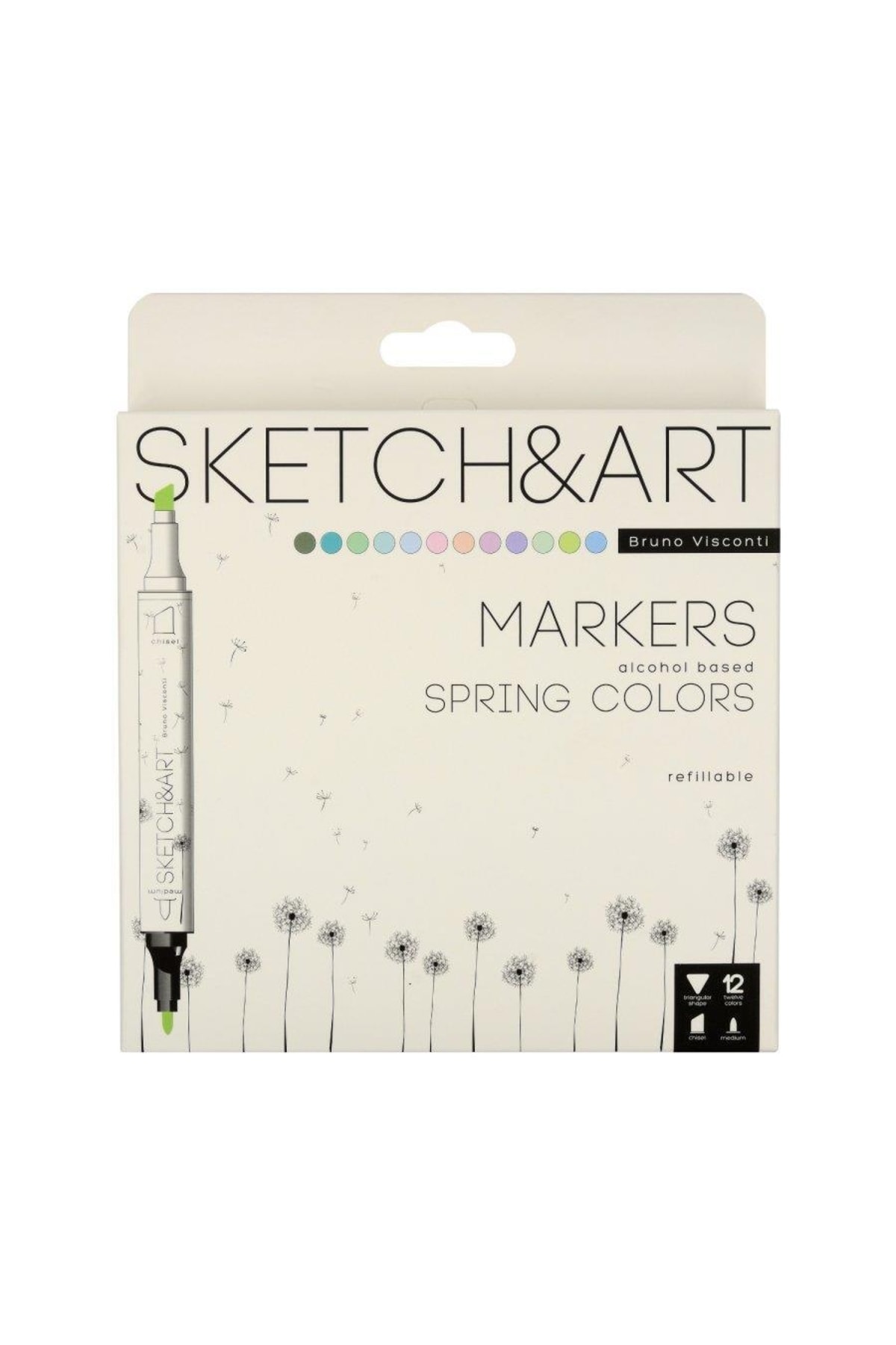 Bruno Visconti Sketch & Art Çift Taraflı Marker Kalem 12 Renk-bahar