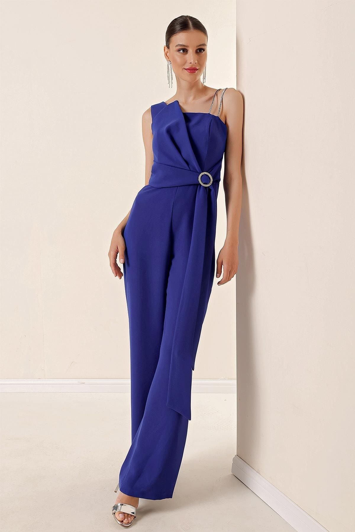Jumpsuit with buckle straps best sale