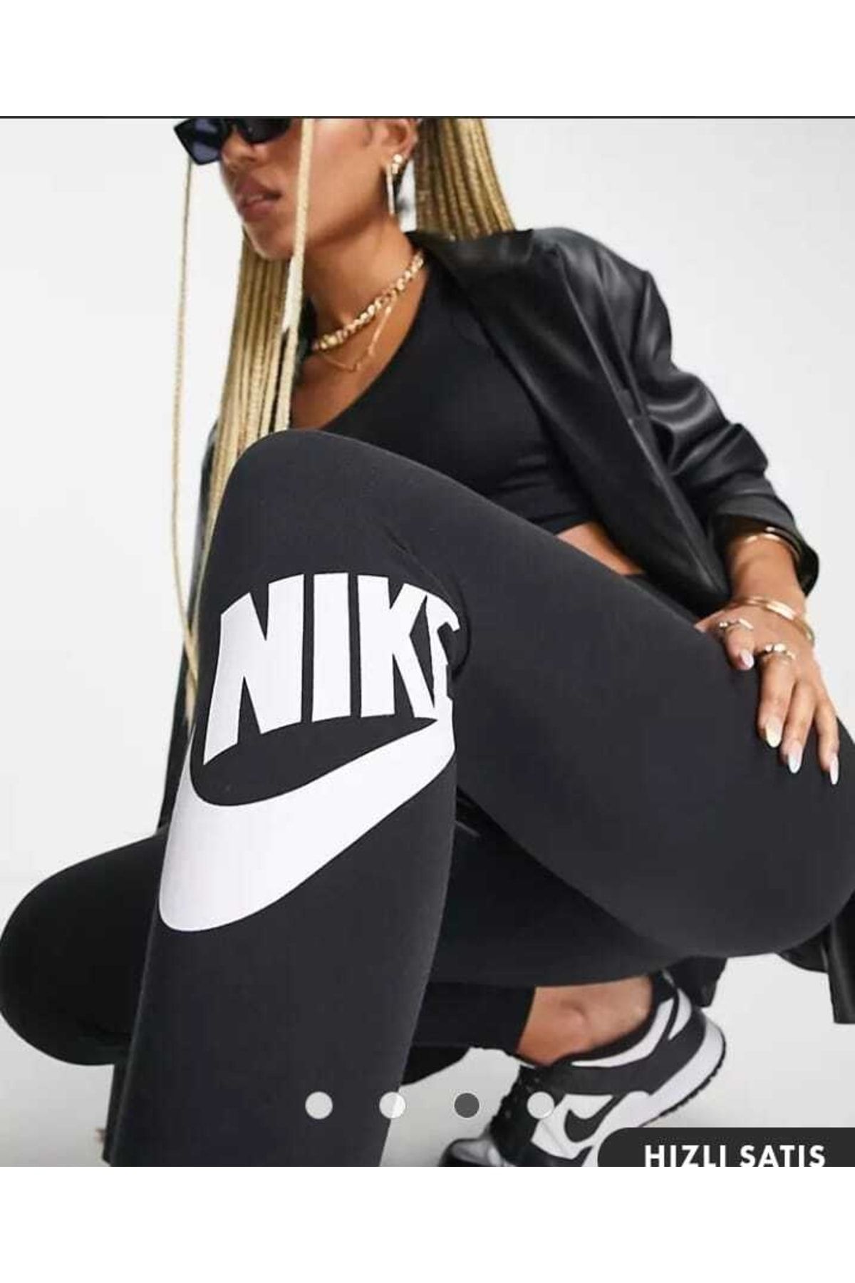 Nike W Nsw Essntl Gx Mr Lggng Swsh Kadın Siyah Günlük Stil Tayt CZ8530-010