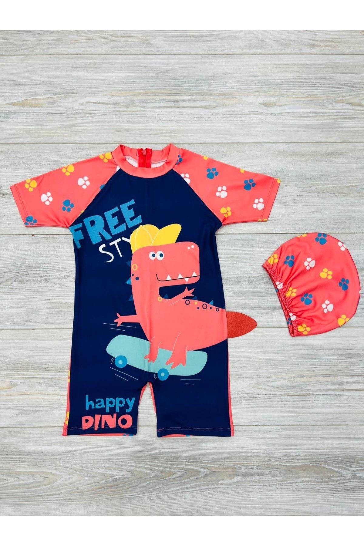 My Kids Wear Купальник для мальчика с капюшоном и тематикой Sweet Dino TDTBEÇMT