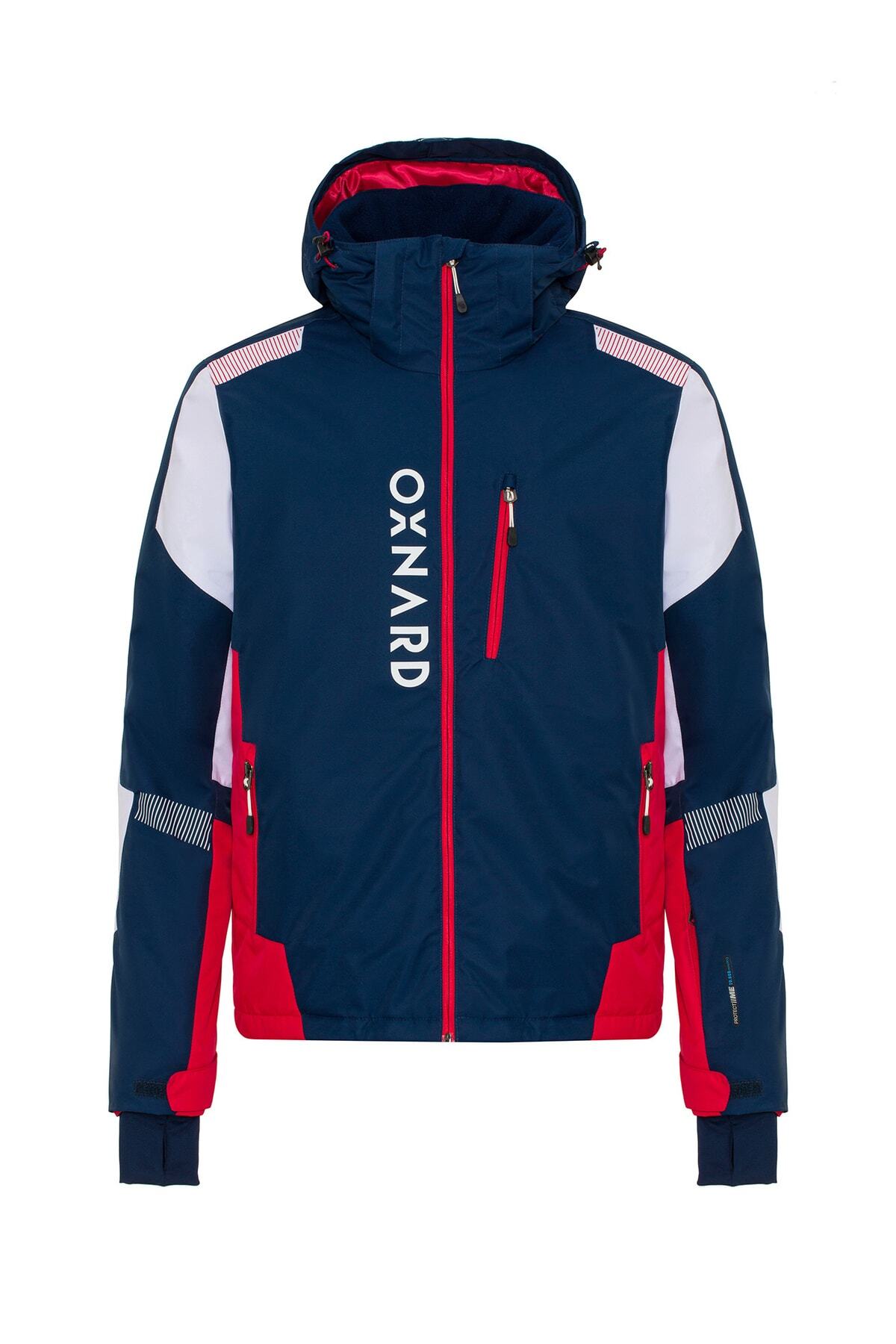 اوکسنارد کاپشن اسکی طرح دار مردانه سرمه ای - قرمز - سفید Oxm1003_vıctory