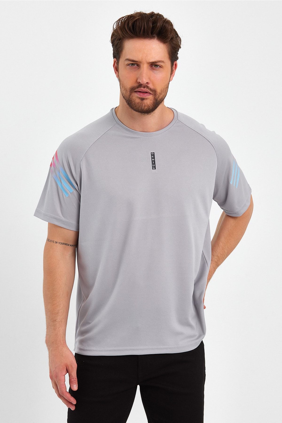 GENIUS Sport T-Shirt Grau Regular Fit