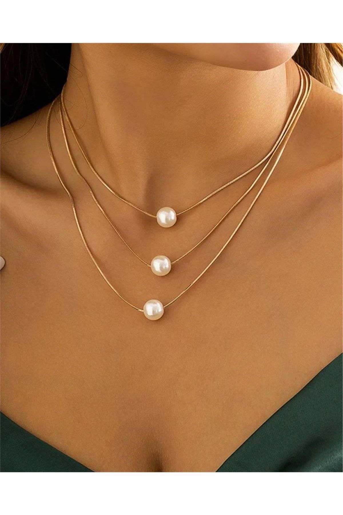 3 row pearl clearance necklace