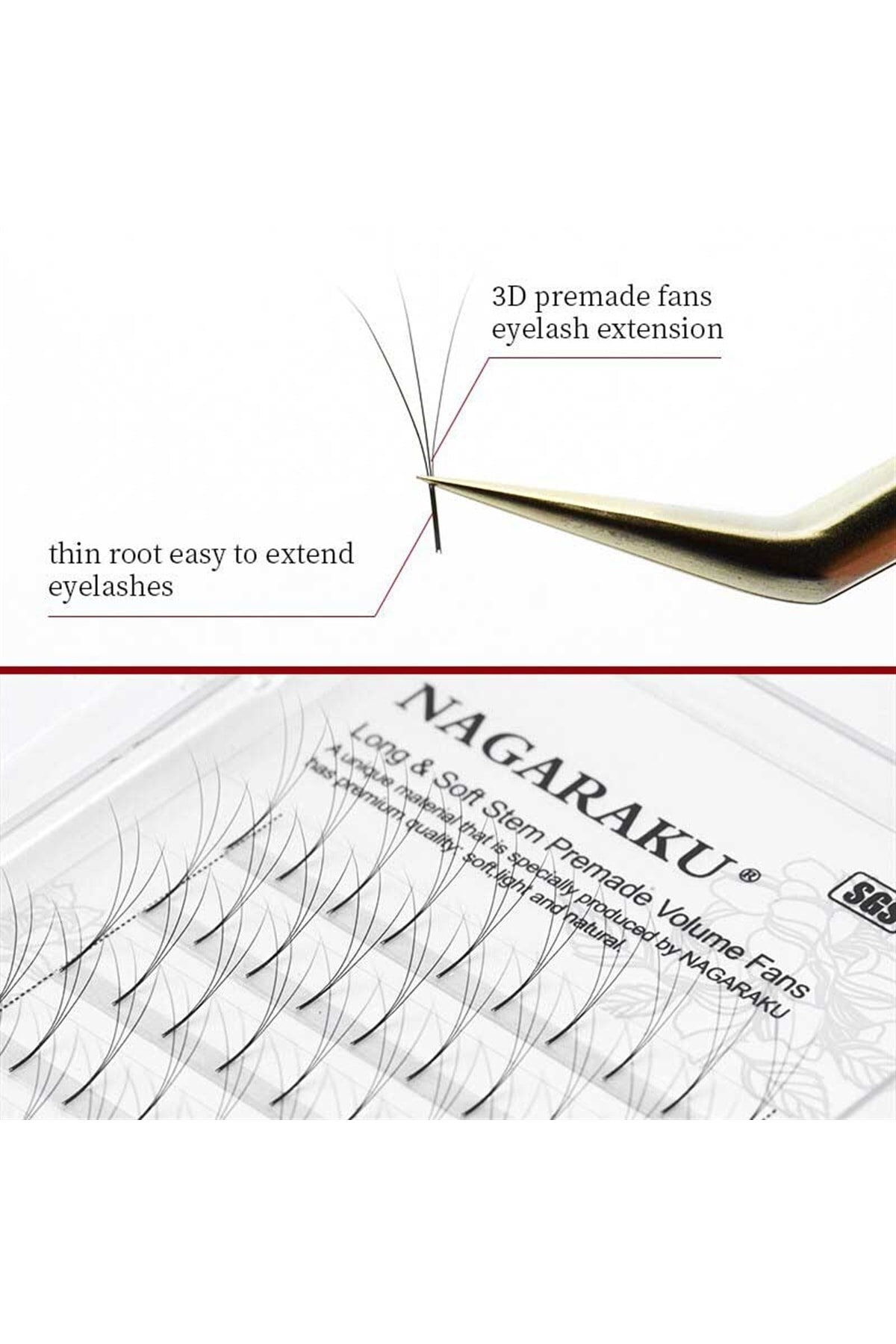 مژه مصنوعی   NAGARAKU | NAGARAKU-3D-007-D-11-MM اورجینال - تصویر 2