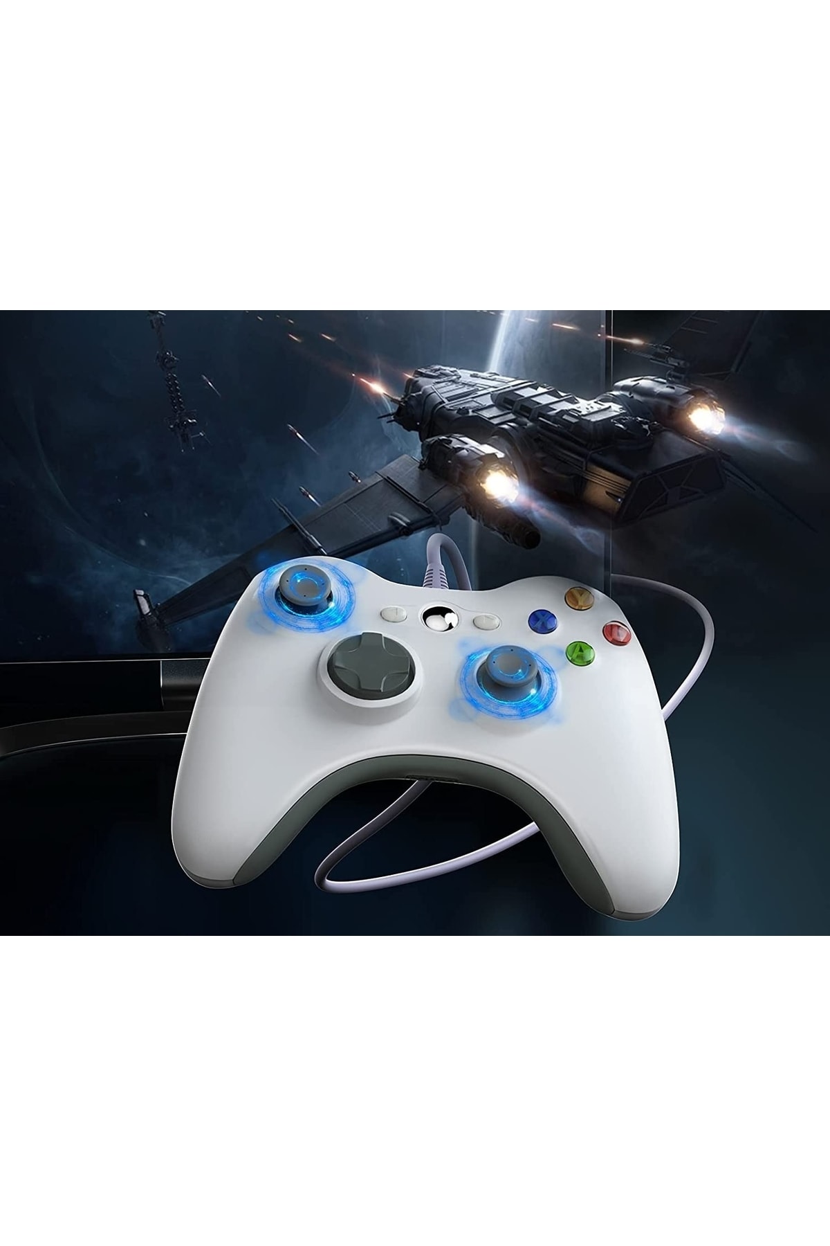 Windows Pc Uyumlu Titreşimli Kablolu Joystick Gamepad 4