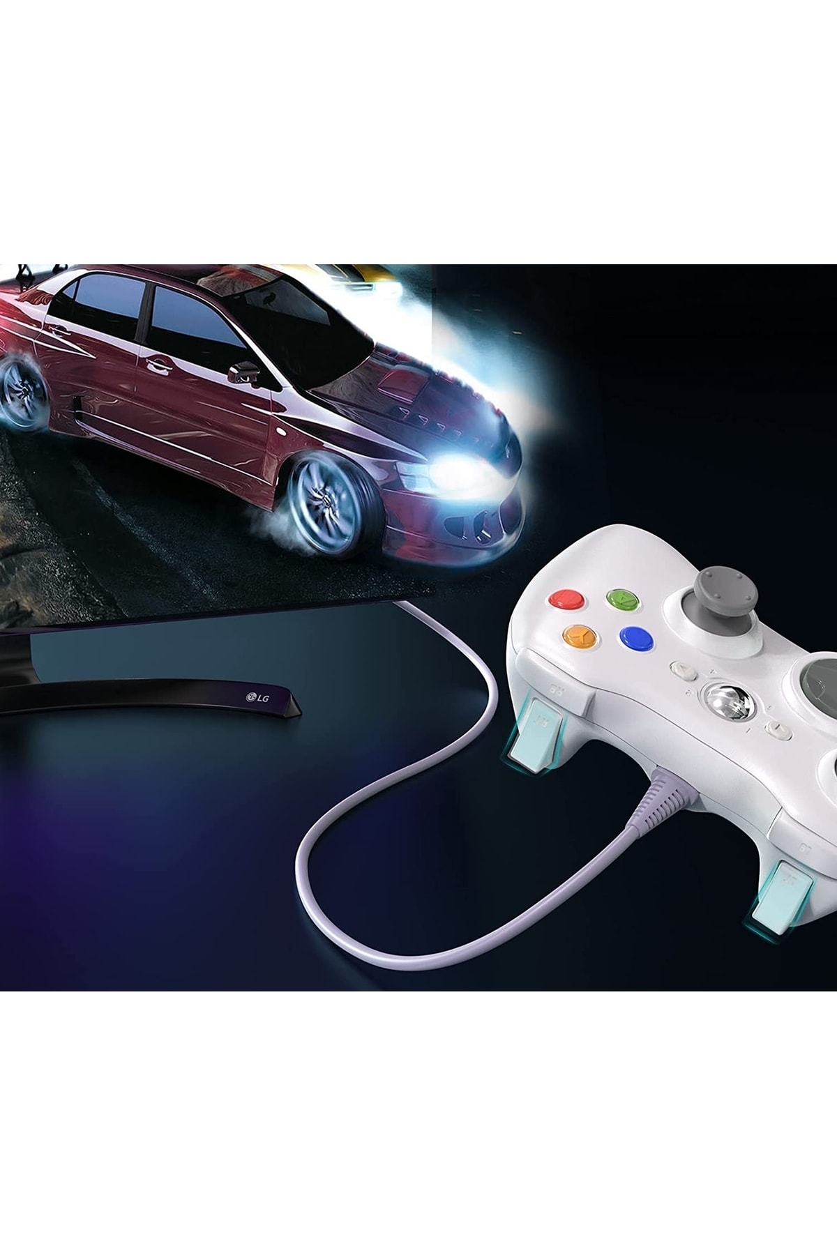 Windows Pc Uyumlu Titreşimli Kablolu Joystick Gamepad 5