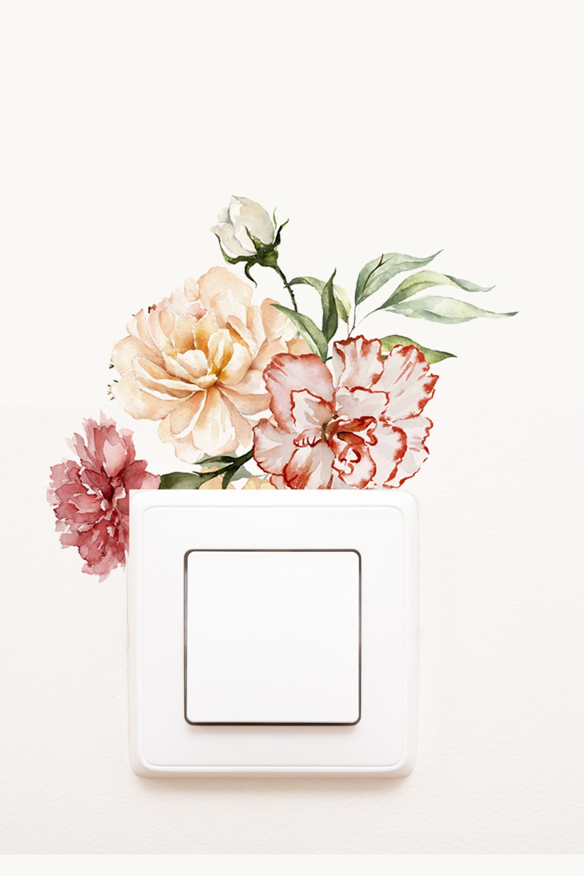 Sim Tasarım - Priz - Çiçekler Ve Kuşlar Suluboya Oda Süsleme Ve Priz Dekorasyon Sticker fotoğrafı 5 (önizleme)