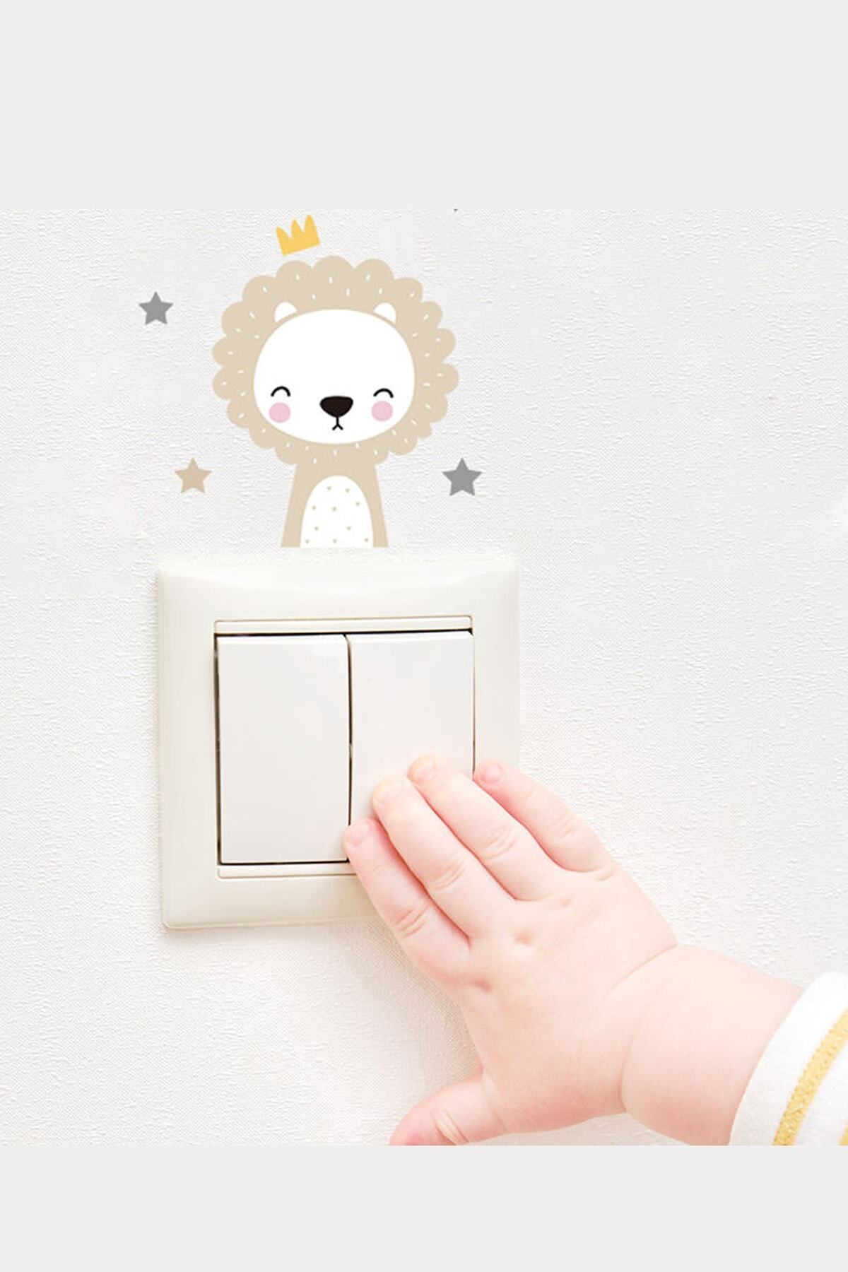Sim Tasarım-Socket - Soft Color Animals - 6-Piece Socket Sticker Set - Sim875 3