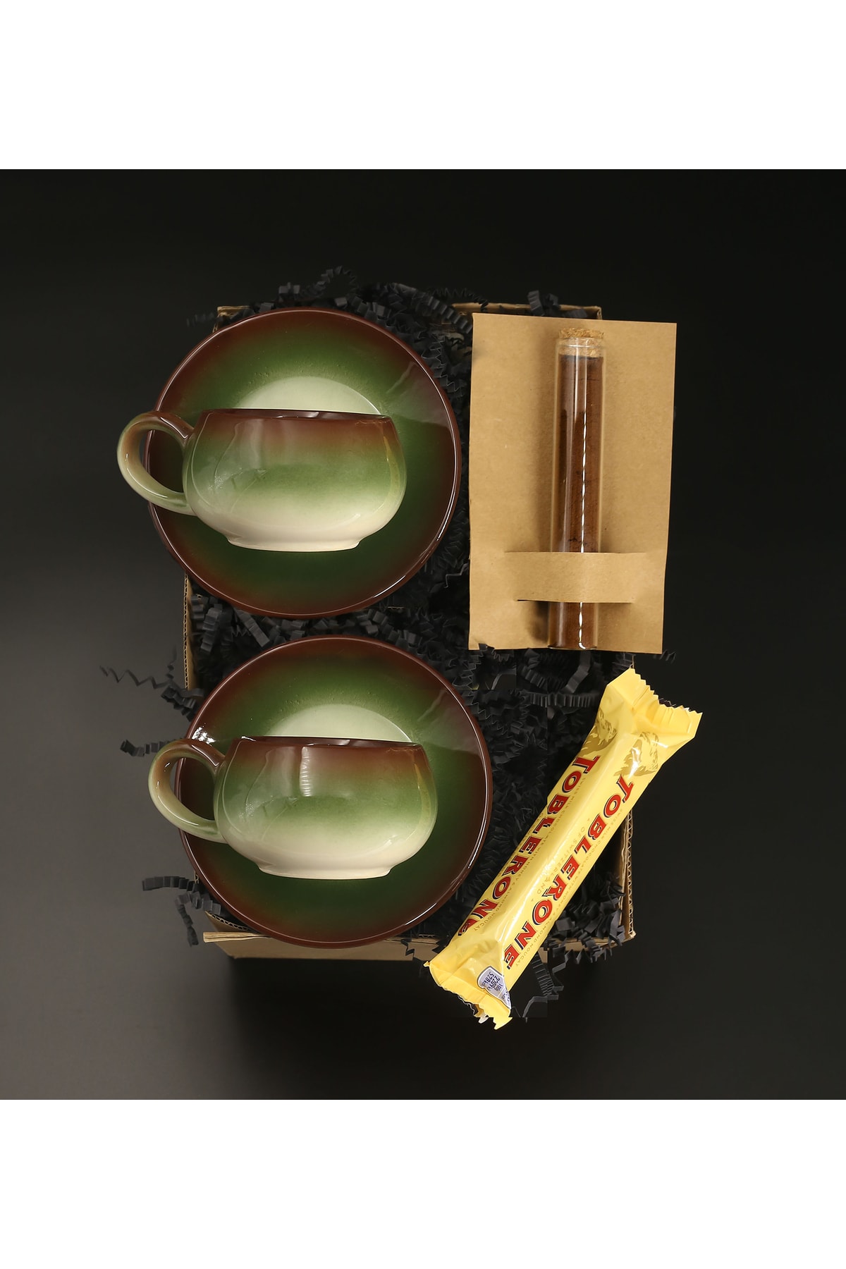 2-Piece Vintage Cup & Tube Turkish Coffee & Toblerone Chocolate Gift Set with Card