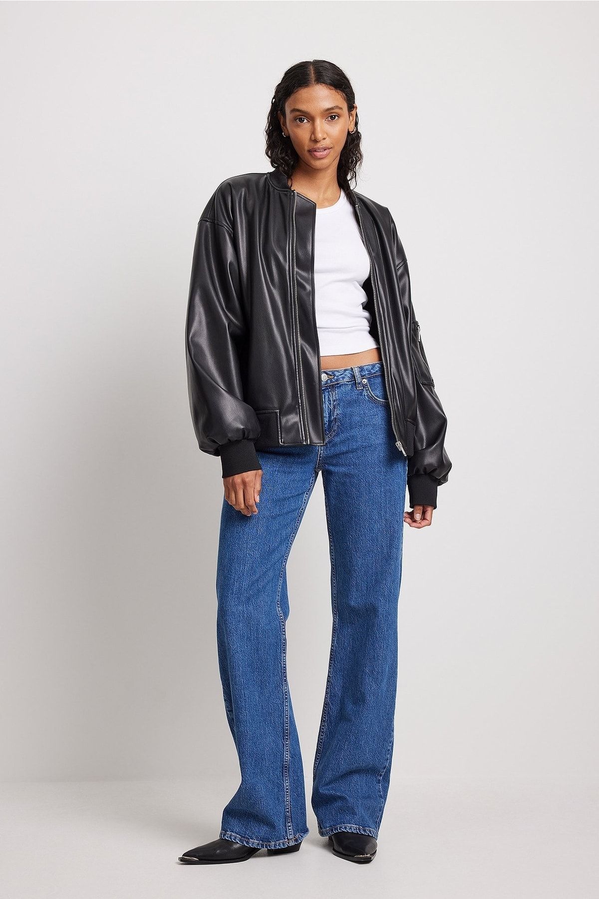 NA-KD Jeans Blau Wide Leg