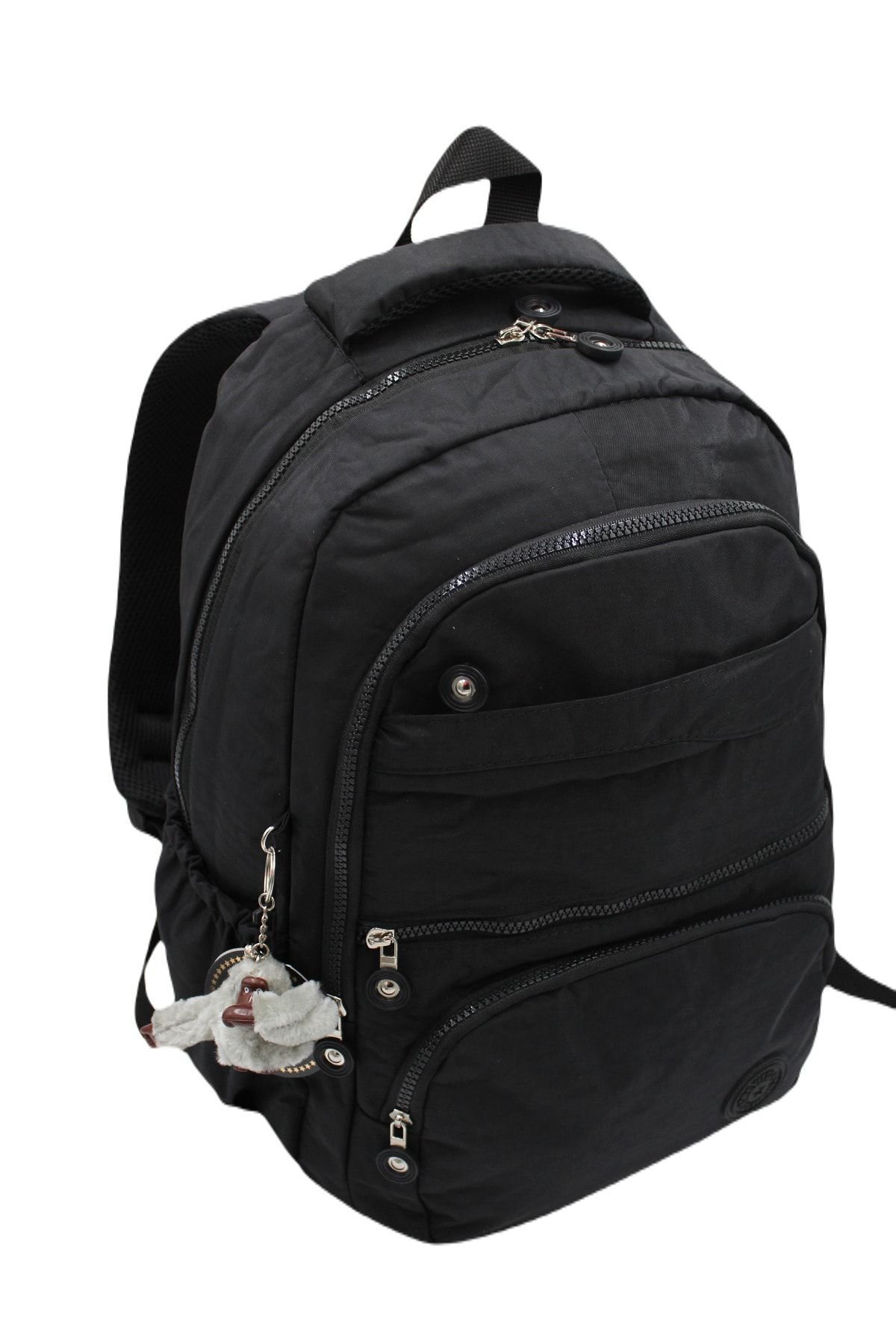 Bevitton-Rucsac negru unisex din țesătură șifonată rezistentă la apă 2400 2
