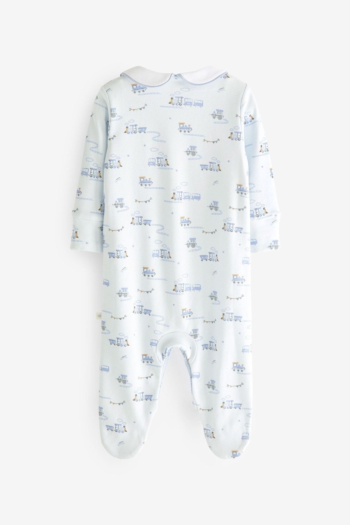 Next Baby 100 Cotton White Baby Jumpsuit Set of 3 with Collar