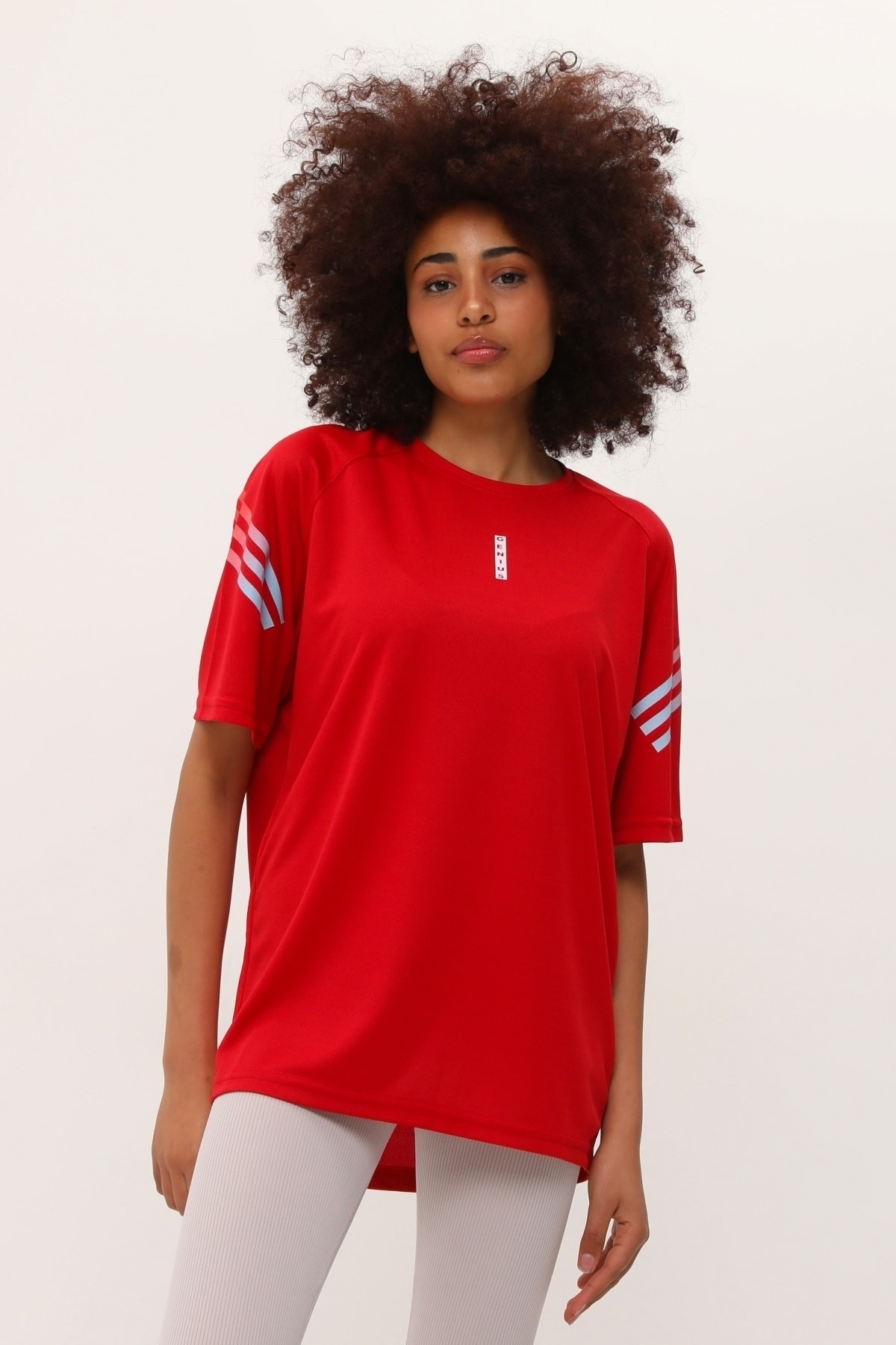 GENIUS STORE Store Kadın Spor Tişört Baskılı Fitness, Antrenman Fit