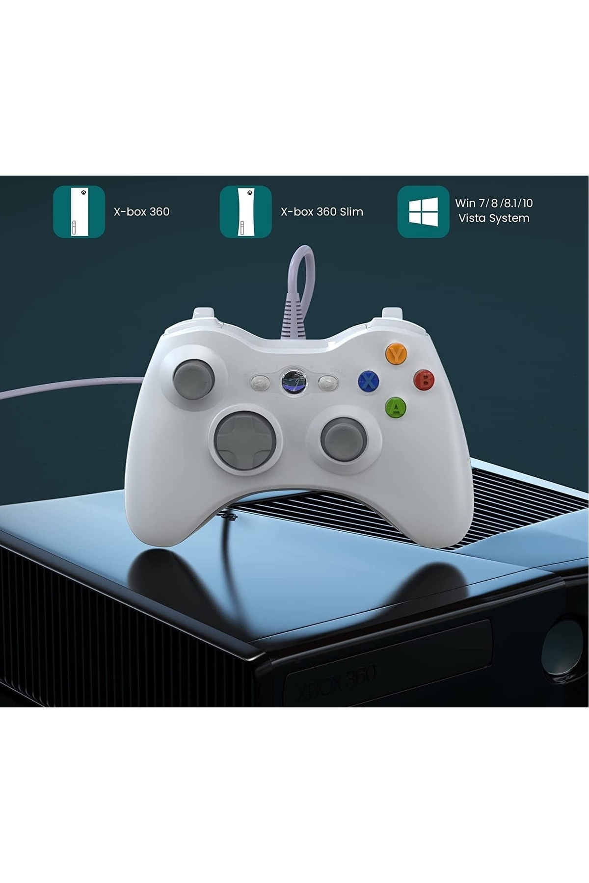 Windows Pc Uyumlu Titreşimli Kablolu Joystick Gamepad 3