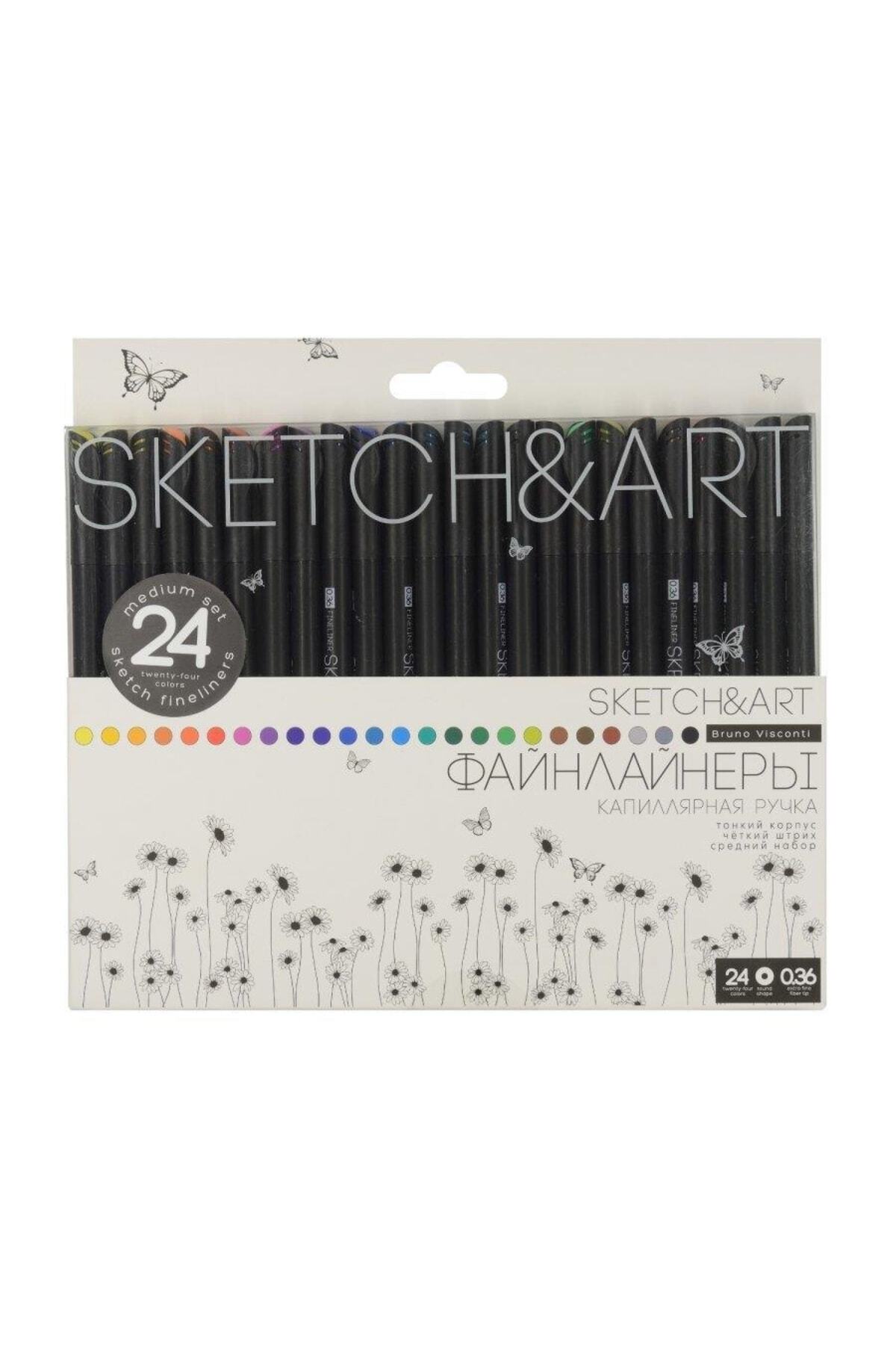Sketch&Art Black Series 0.36 Mm Fine Tip Pen. 24 Colors 36-0019
