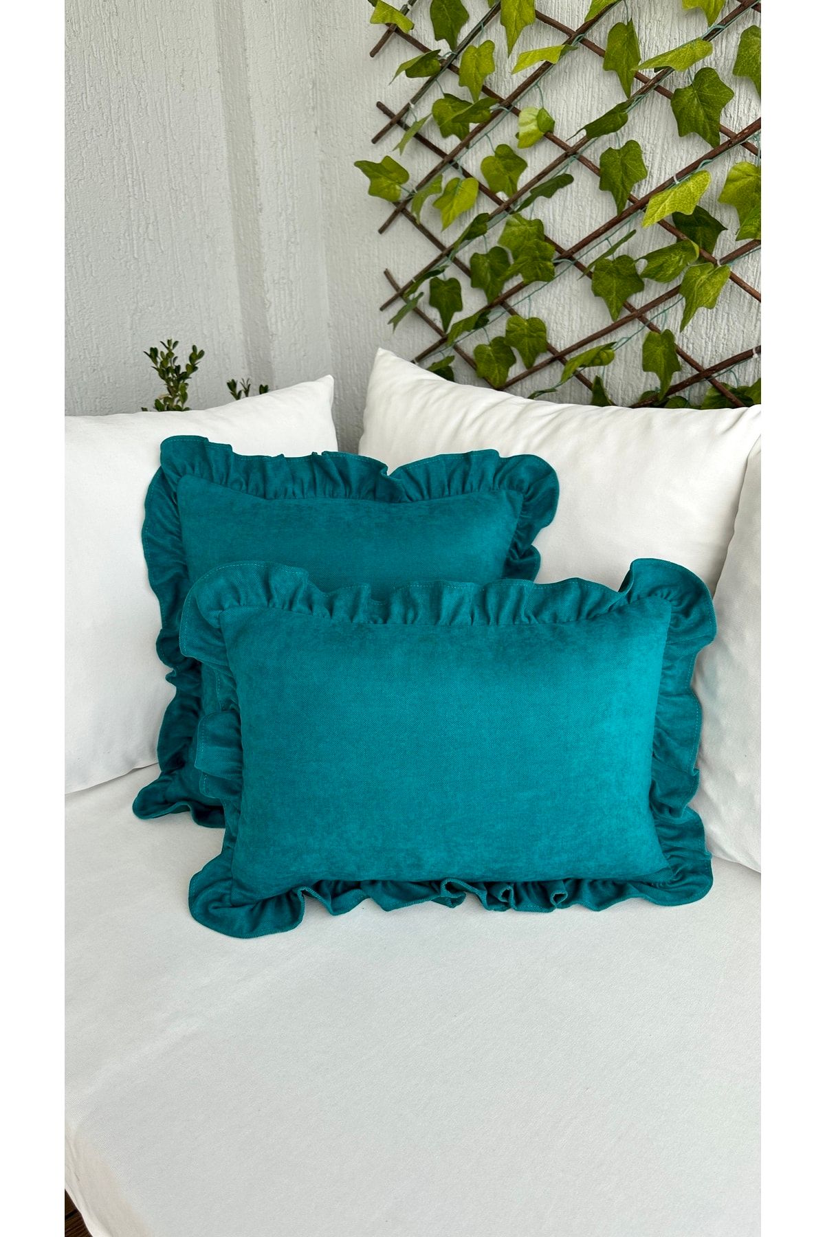 Dark turquoise throw pillows top