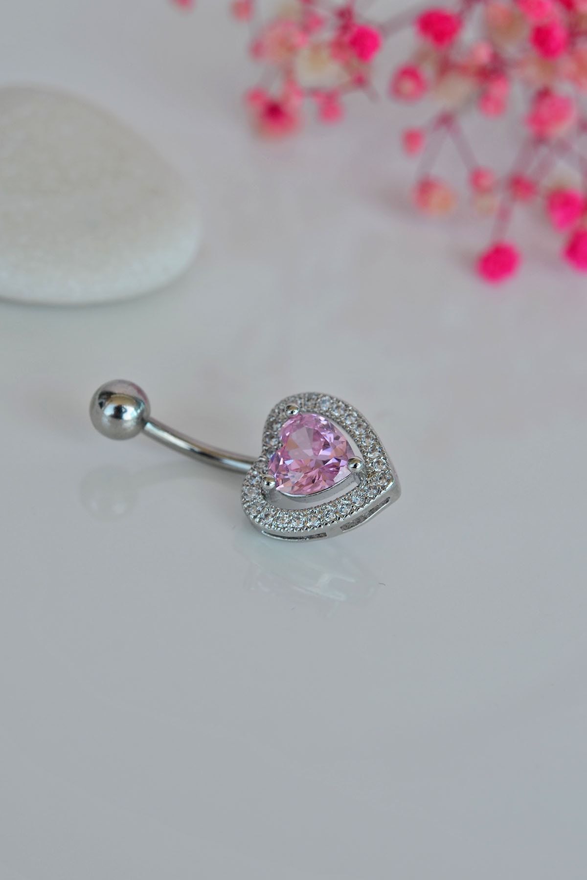 Pink belly discount button piercing