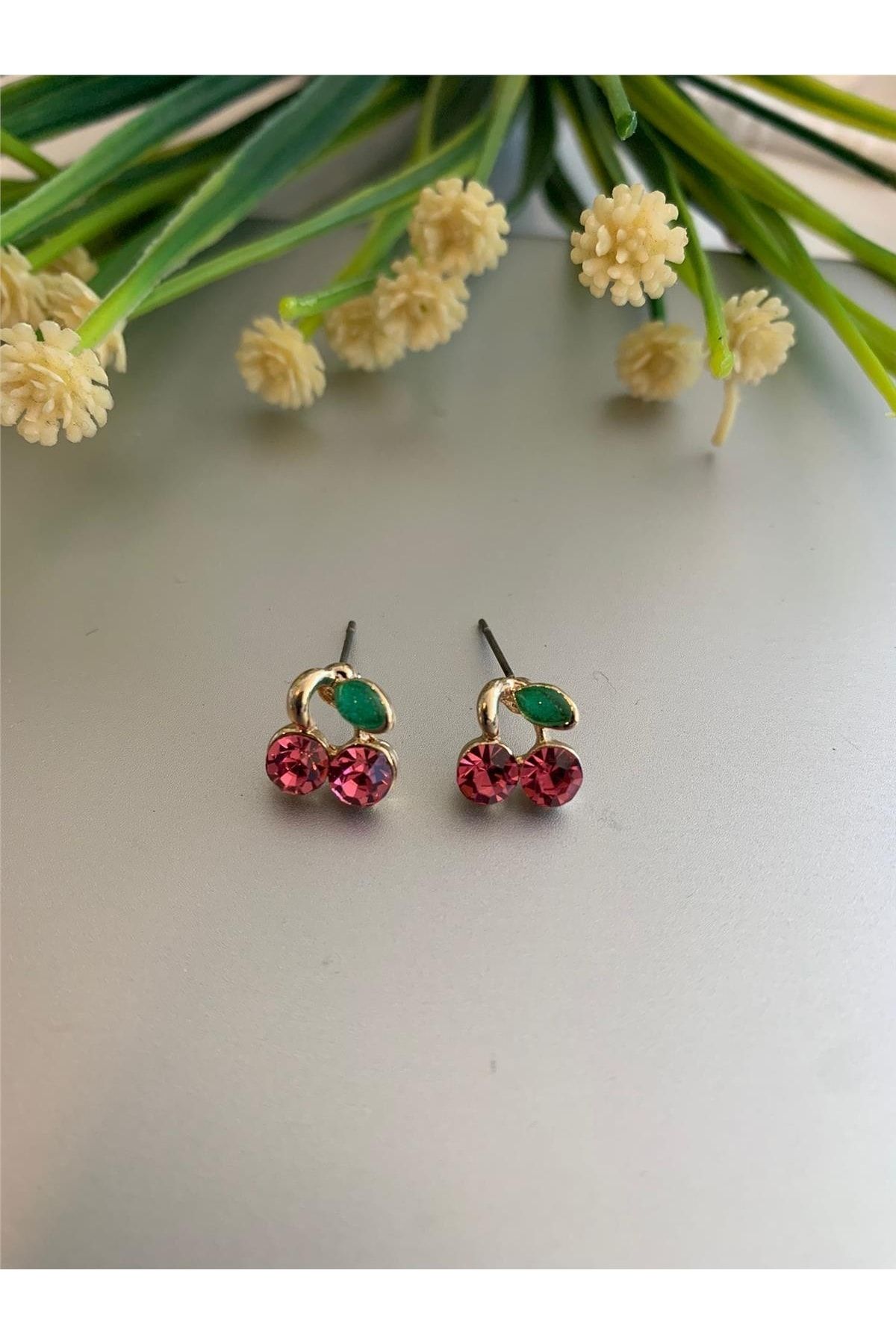 Crystal cherry earrings deals