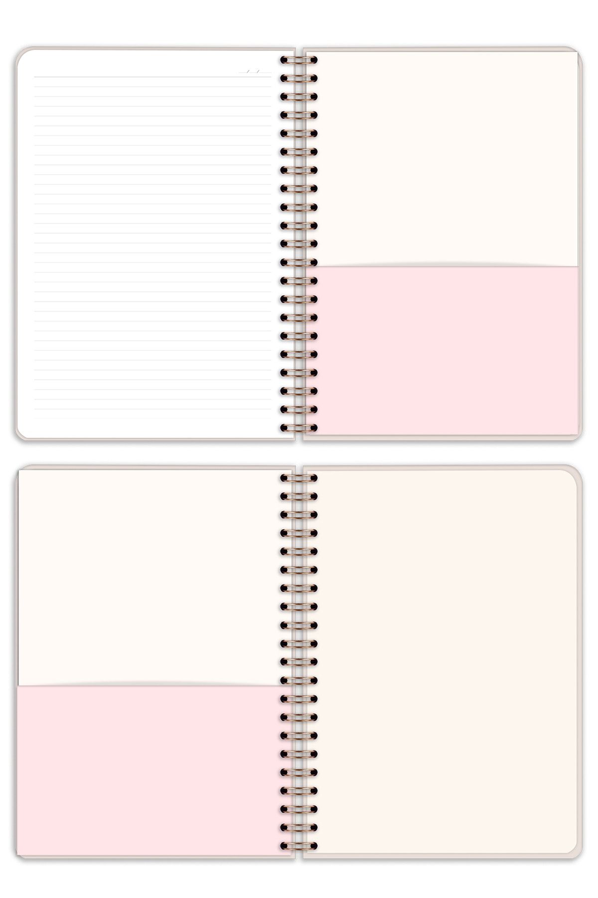 Matt Notebook-دفتر ملاحظات ذو غلاف صلب حلزوني مرن مقاس 20 × 28 سم مقاس A4، مخطط باللون البيج 7