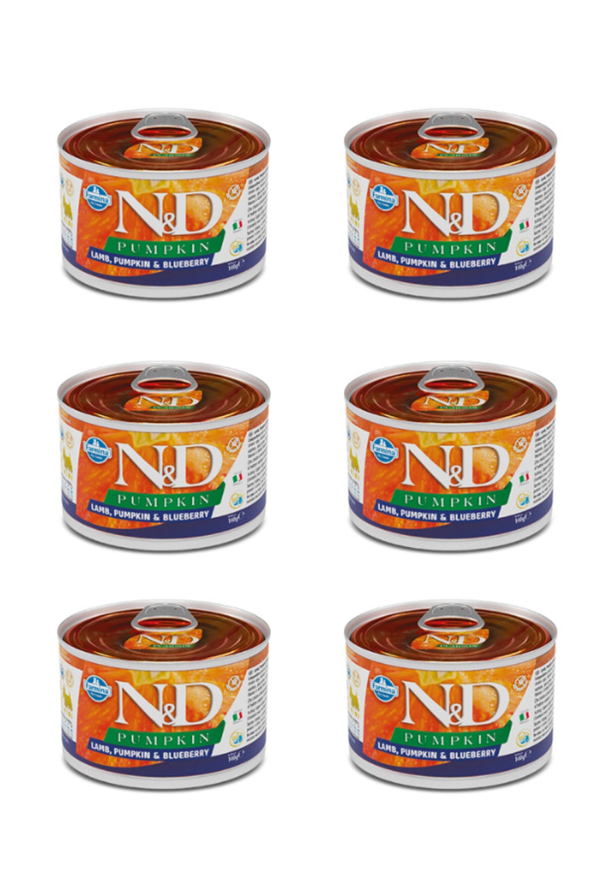 N&D Pumpkin Mini Balkabaklı Kuzu Etli Yaban Mersinli Yetişkin Köpek Konservesi 140 G X 6 Ad