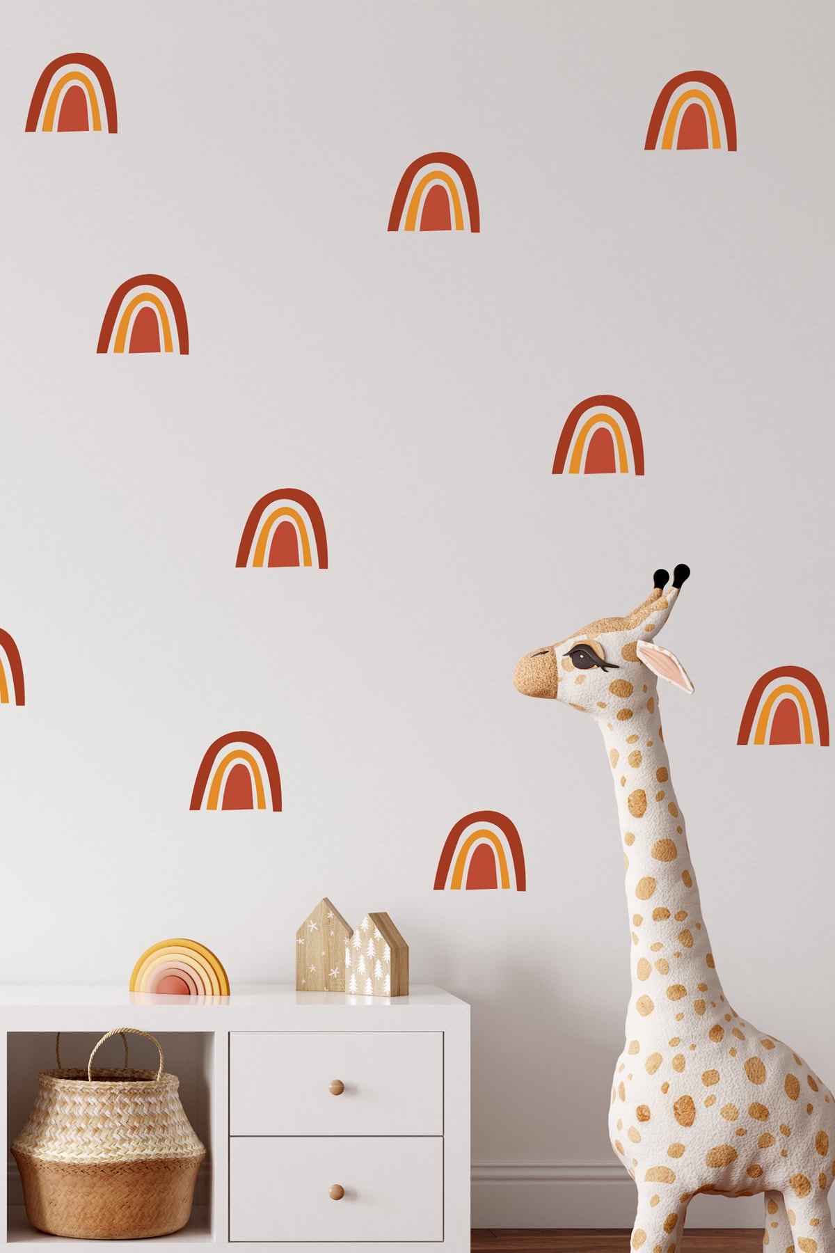 Boho Brown Mini Rainbows Wall Stickers Set