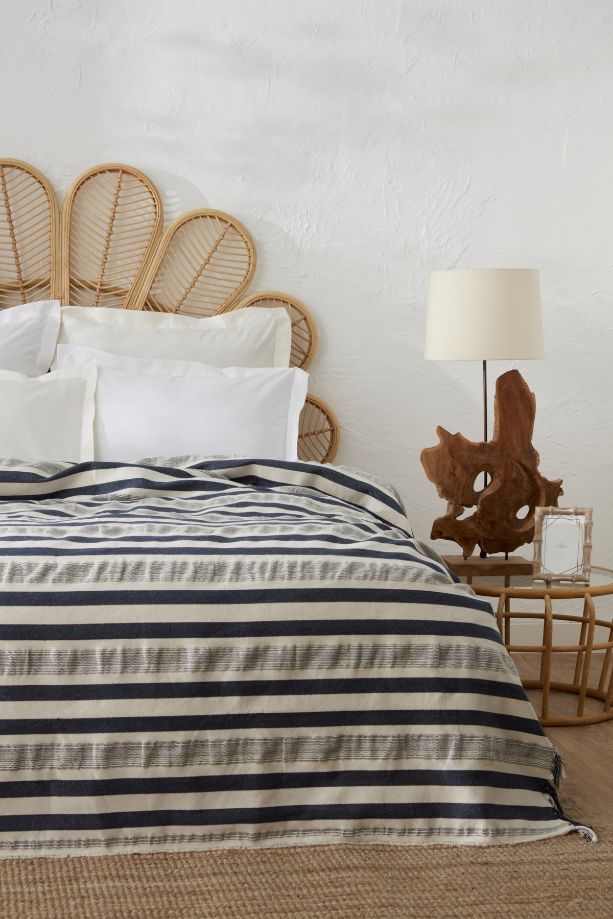 Karaca Home Roller Çift Kişilik Yatak Örtüsü Indigo