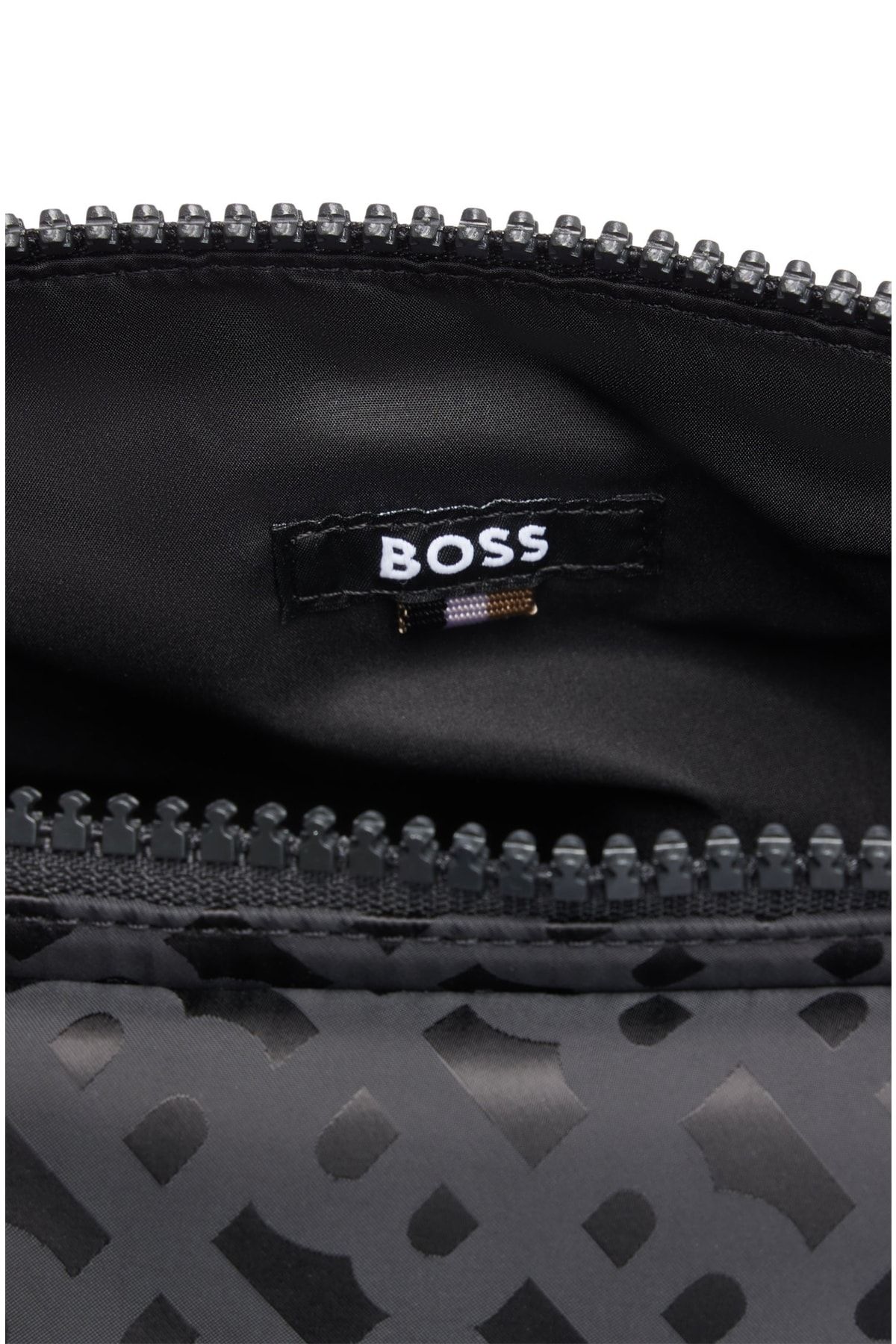 کیف شانه ای مردانه کیسه سیاه و سفید چرمی GLINERY 50499049 001 BOSS