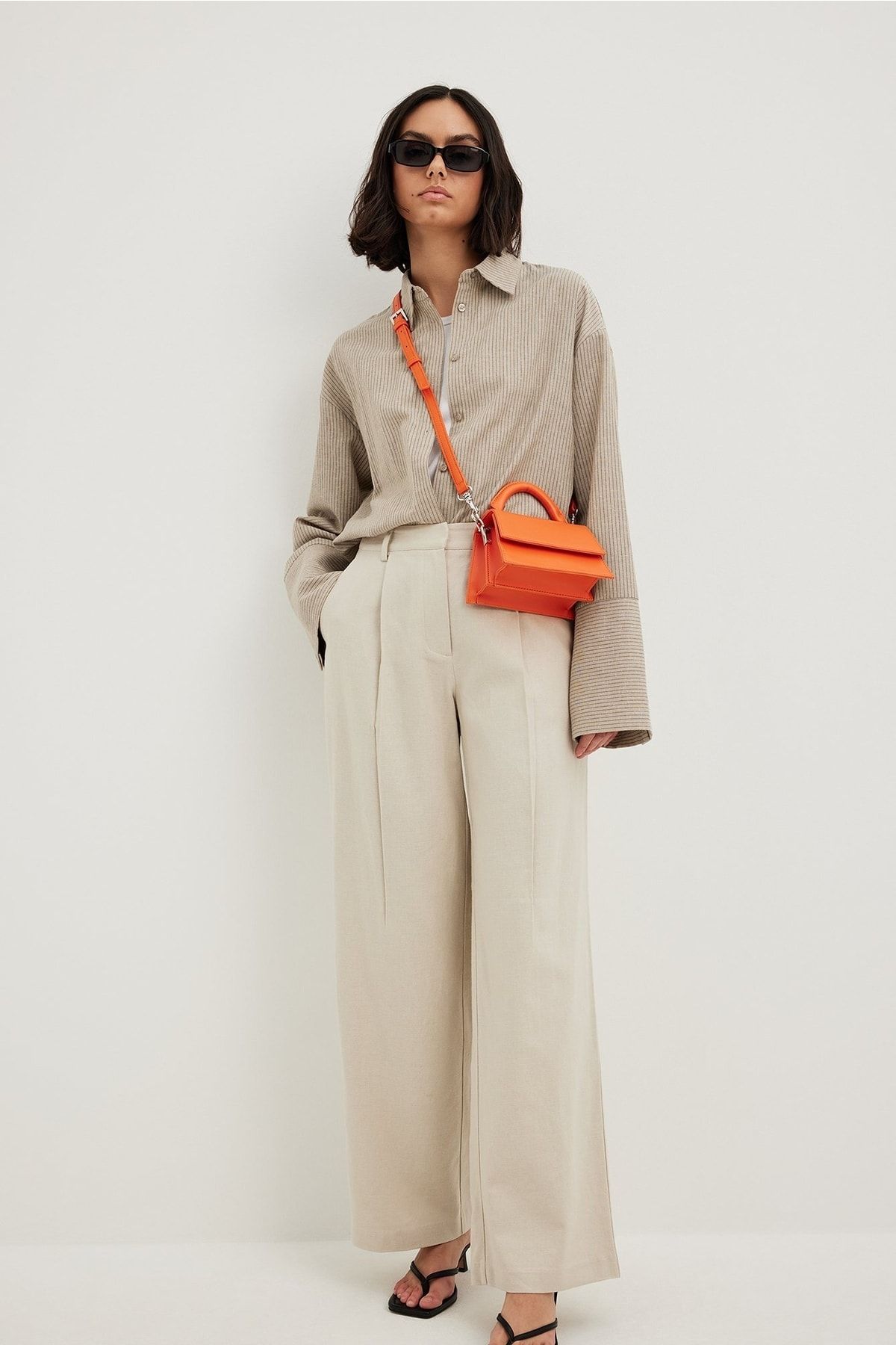 NA-KD Hose Beige Wide Leg