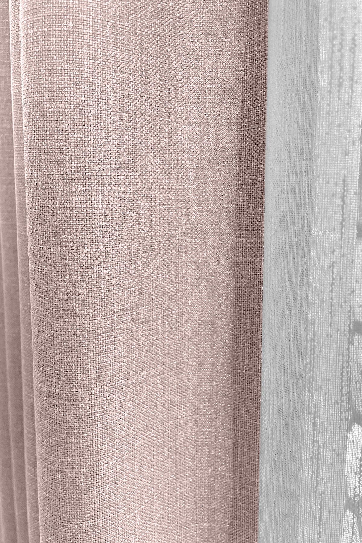 Alaska Linen Fund Curtain Powder Single Wing Sparse Pleat